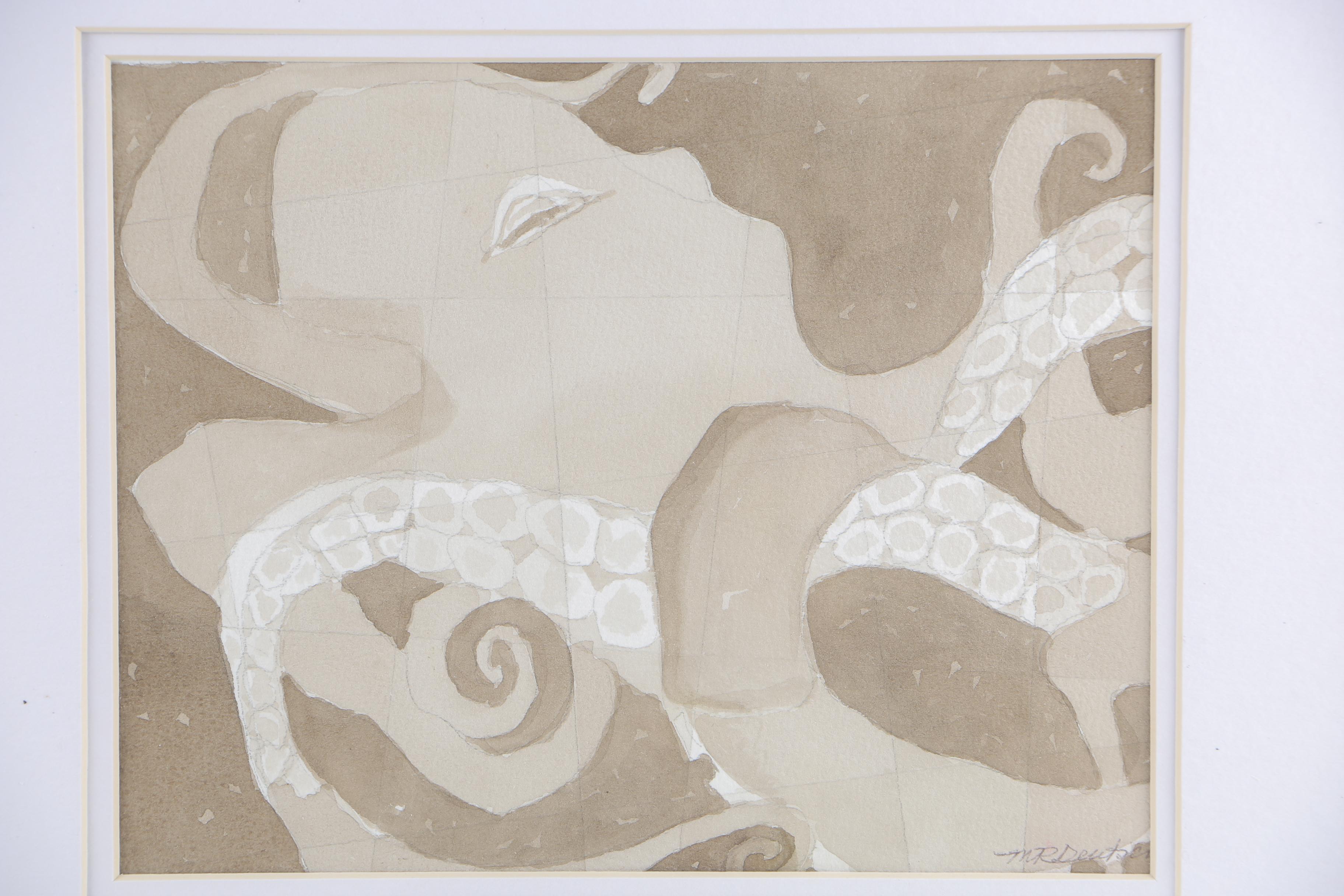 M. R. Deutsch Watercolor Paintings on Paper of Octopus