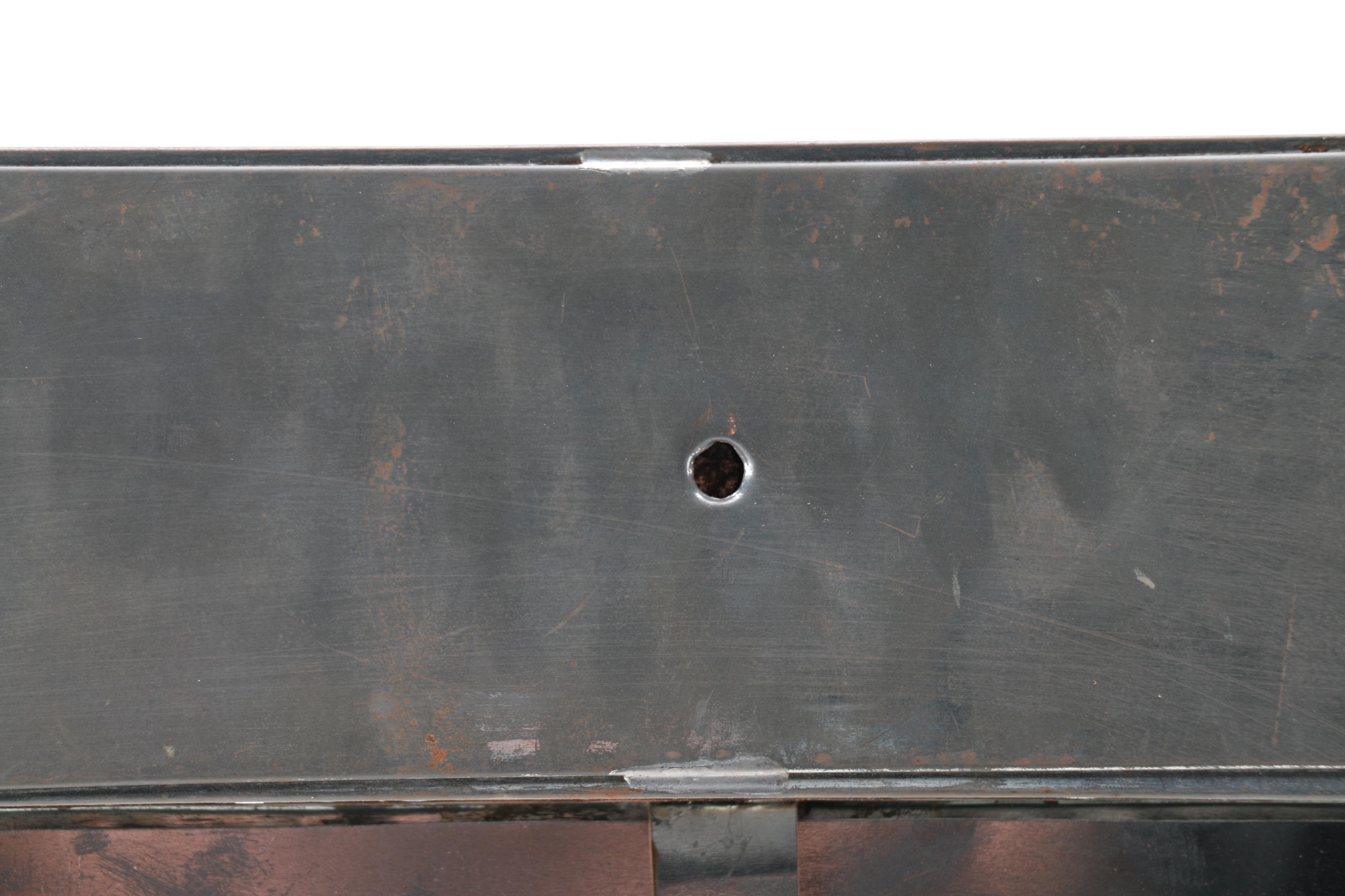 Hammered Metal and Hand-Painted Tile Frame Mirror