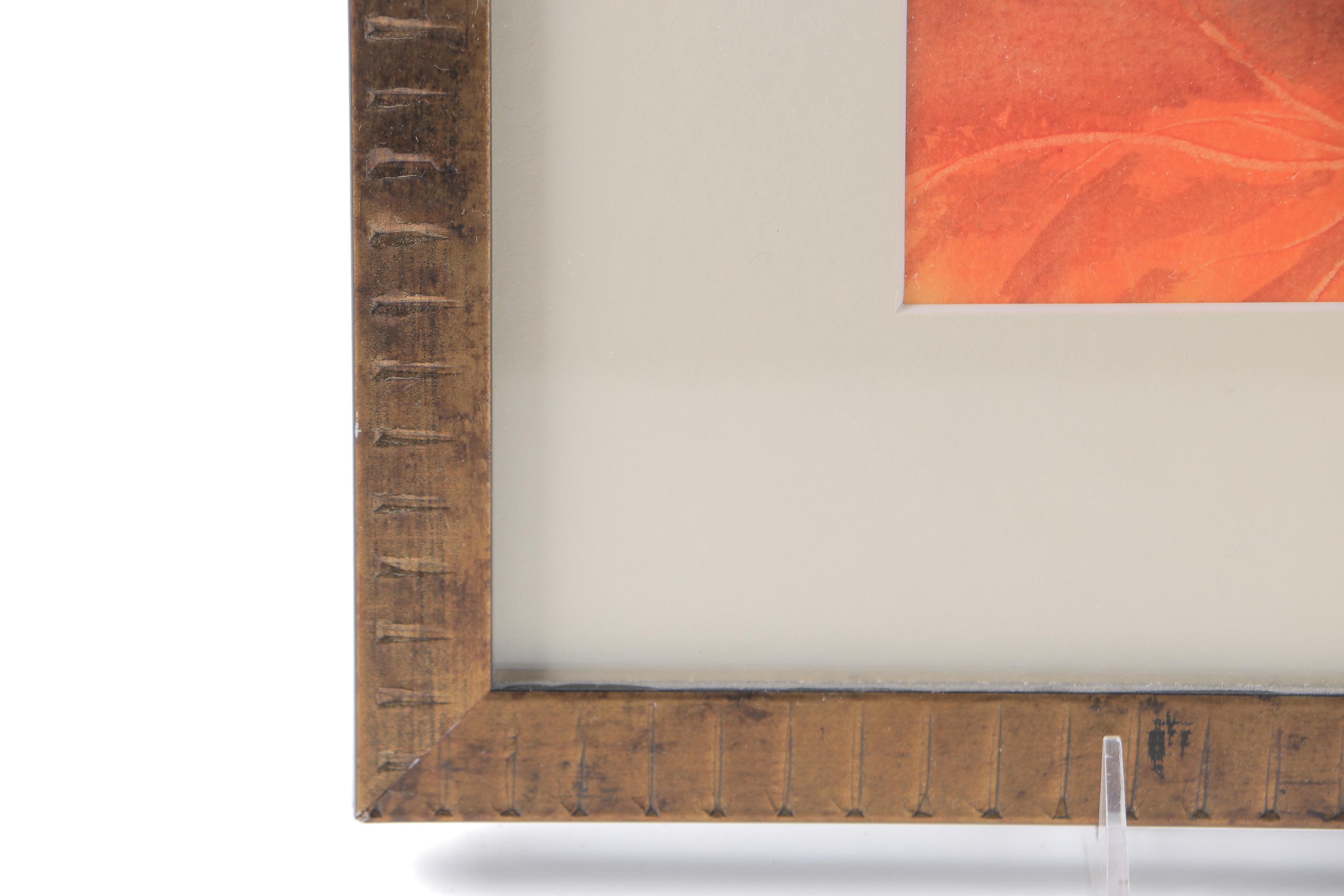 Signed Watercolor Painting Fall Leaves