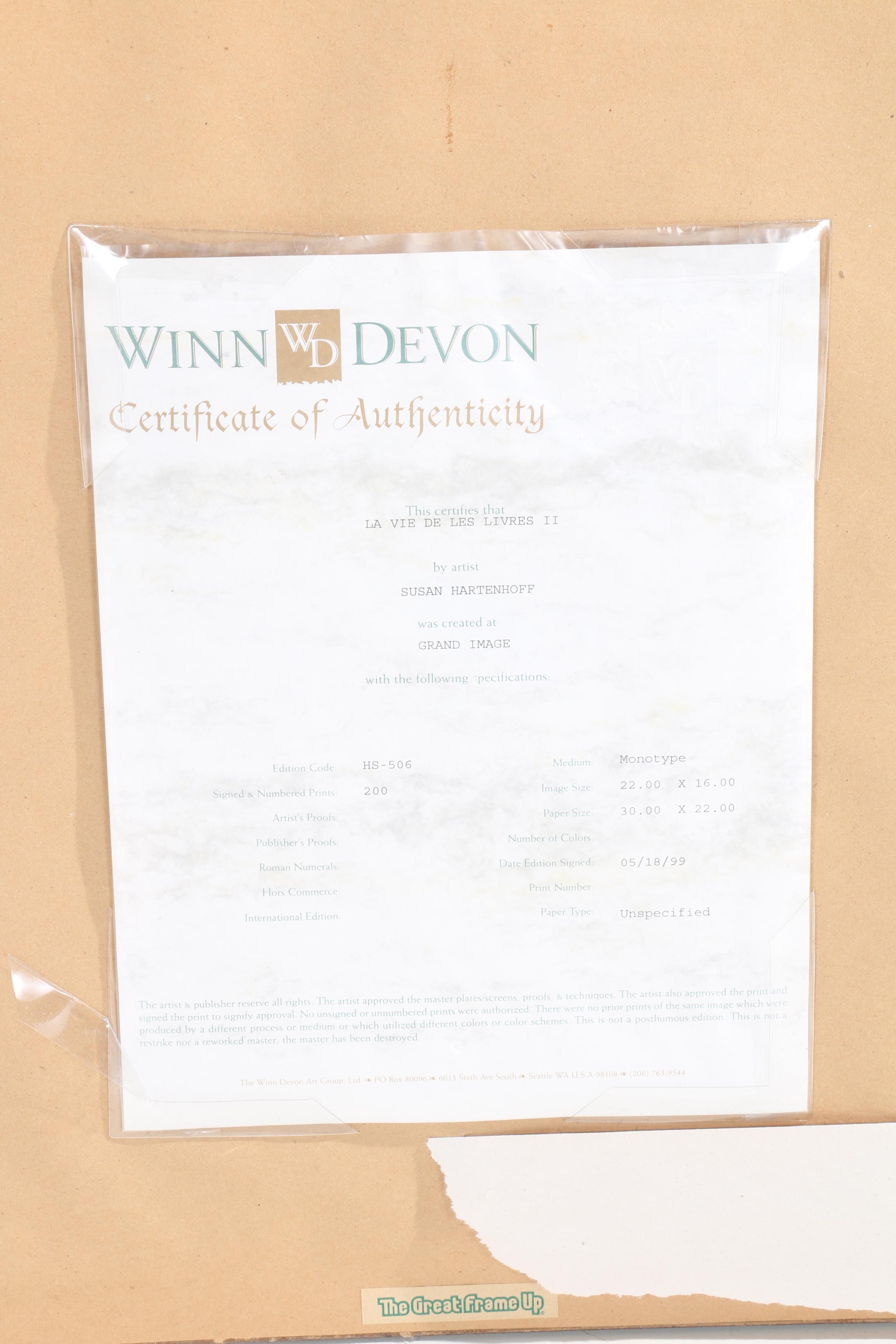 Susan Hartenhoff Limited Edition Monotype