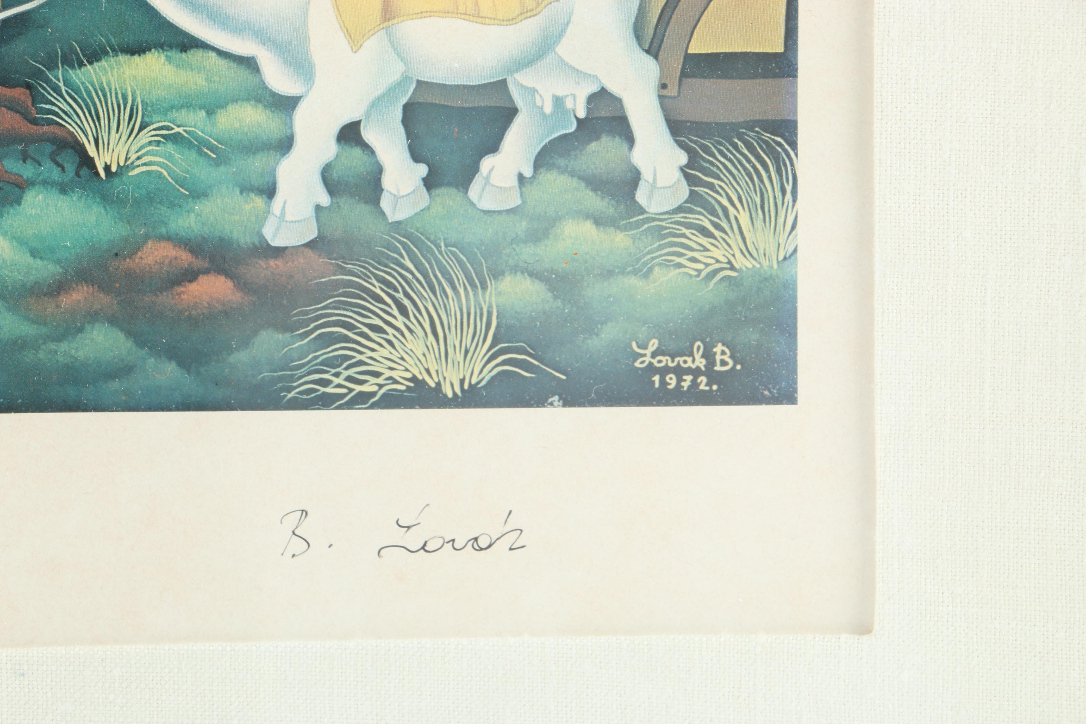 Branko Lovak Offset Lithograph of Farm Scene