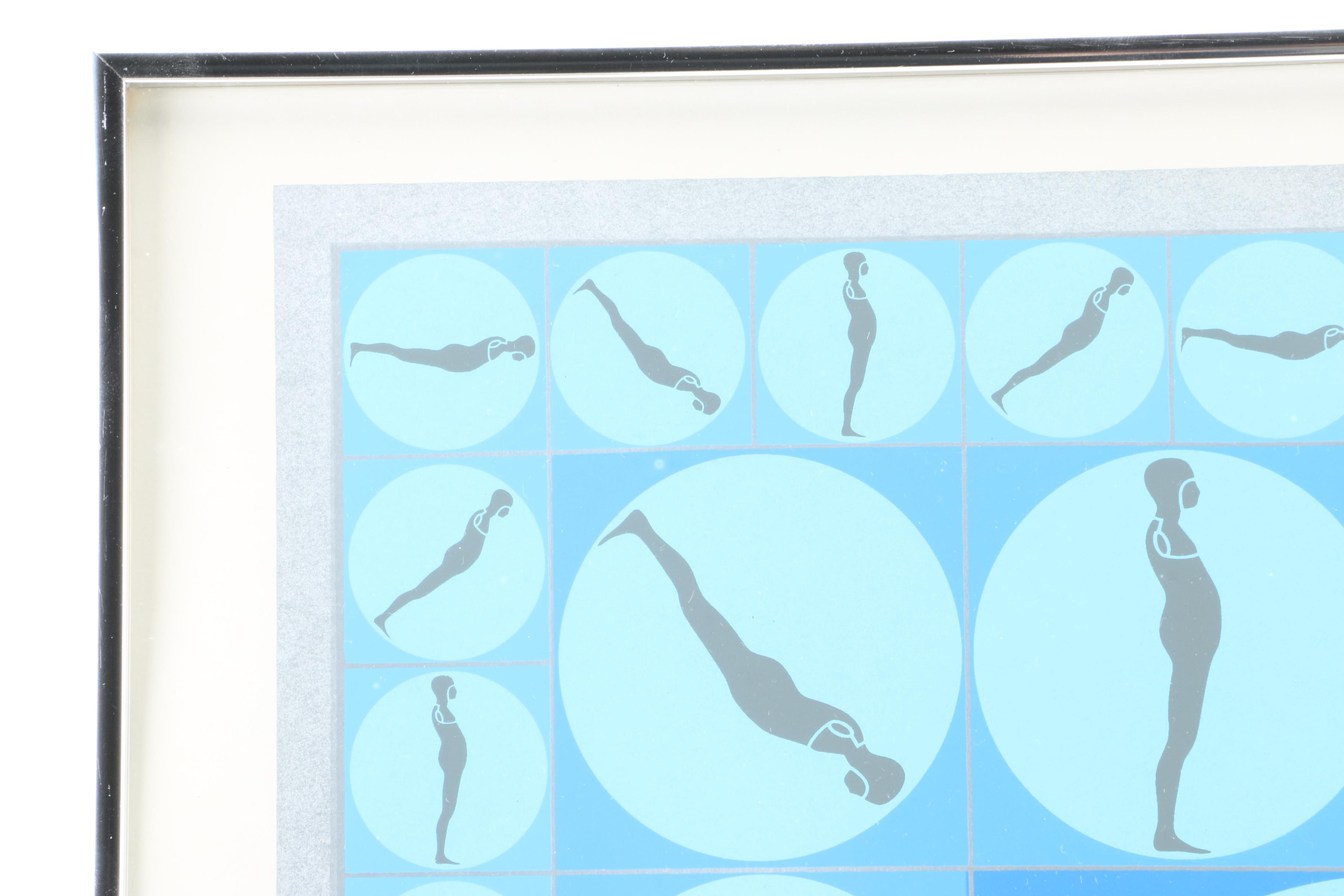 Ernest Trova Artist Proof Serigraph "Falling Man Manscape"