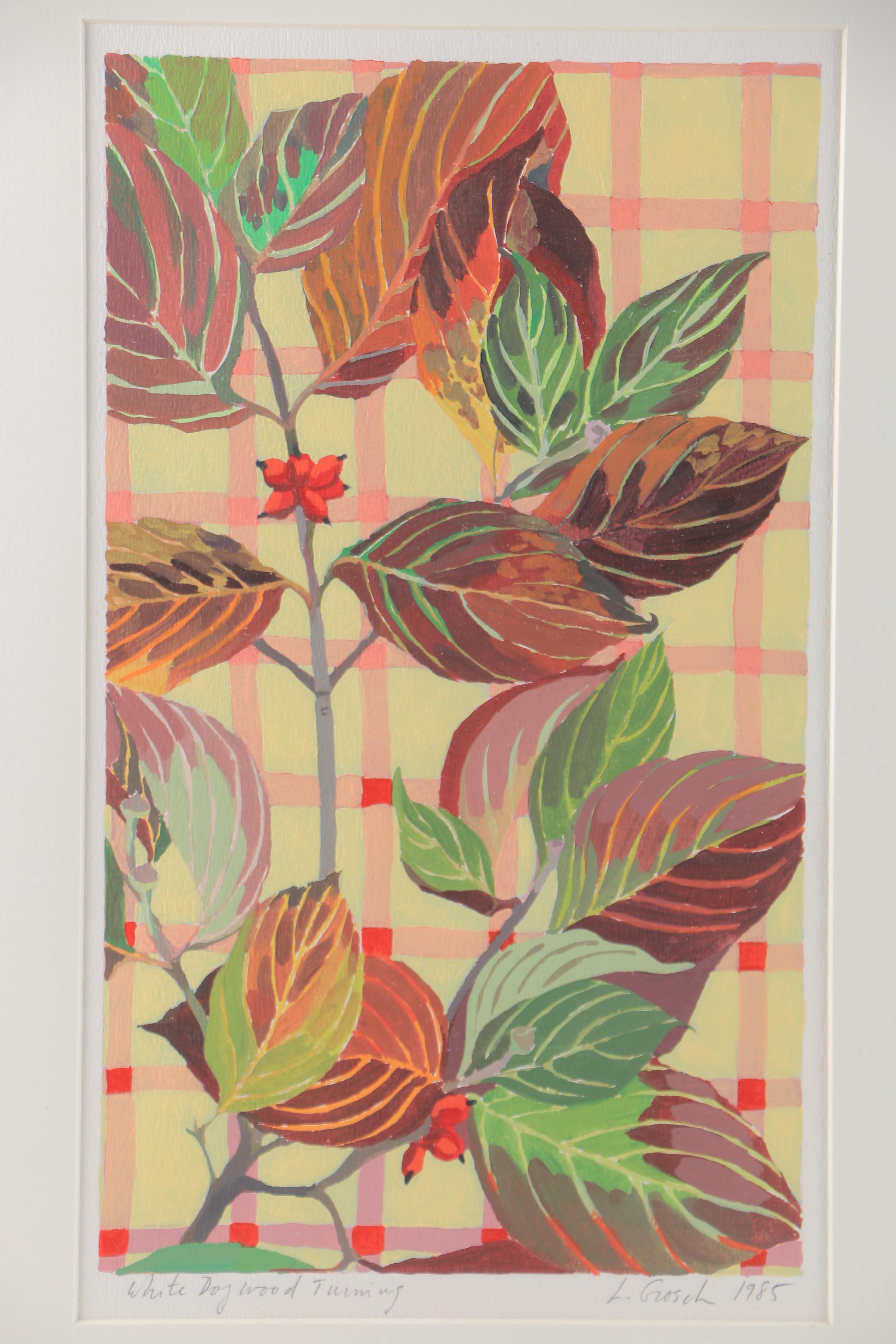 Laura Grosch Original Signed Acrylic Painting "White Dogwood Turning"