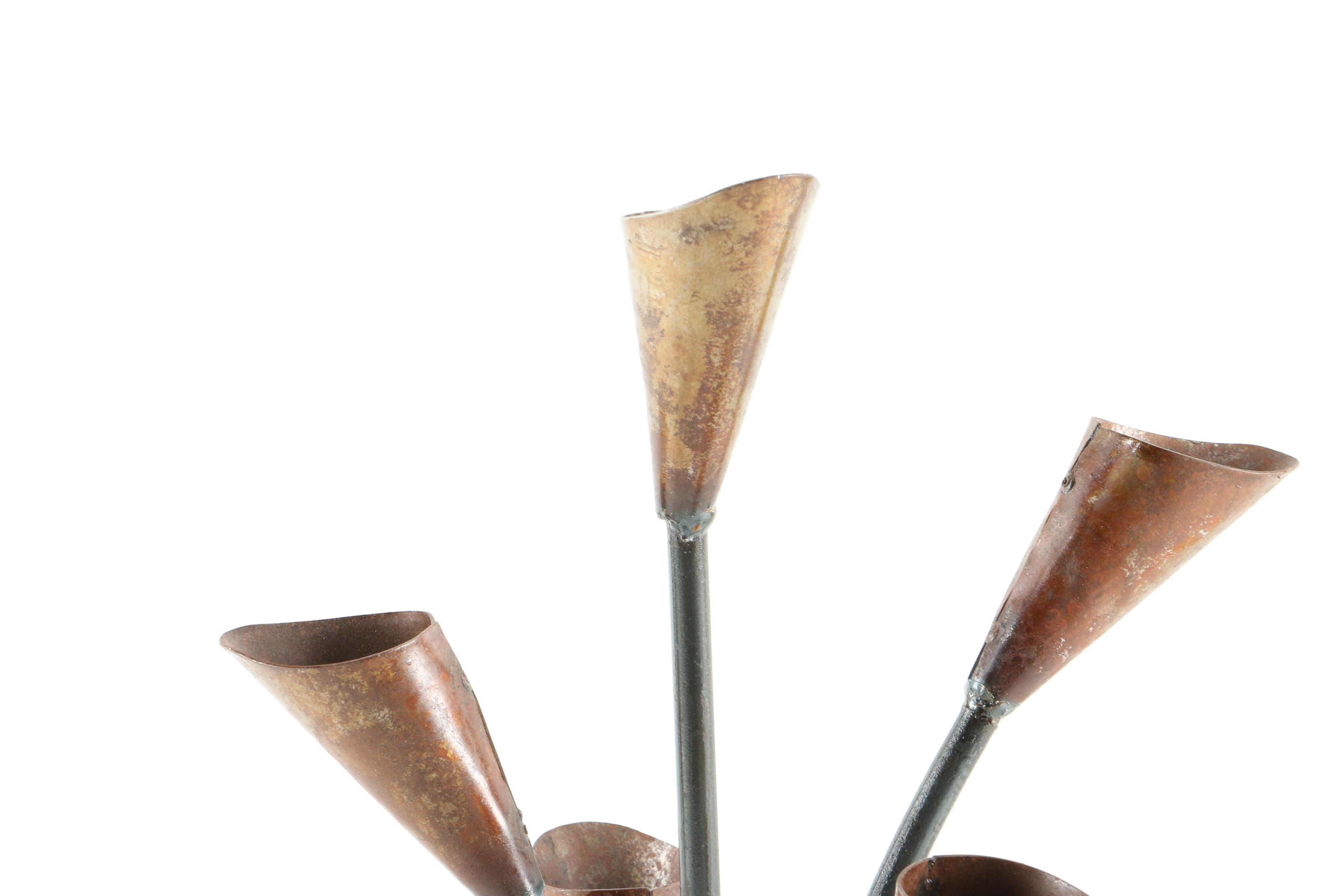 Copper Calla Lily Flower Sculpture