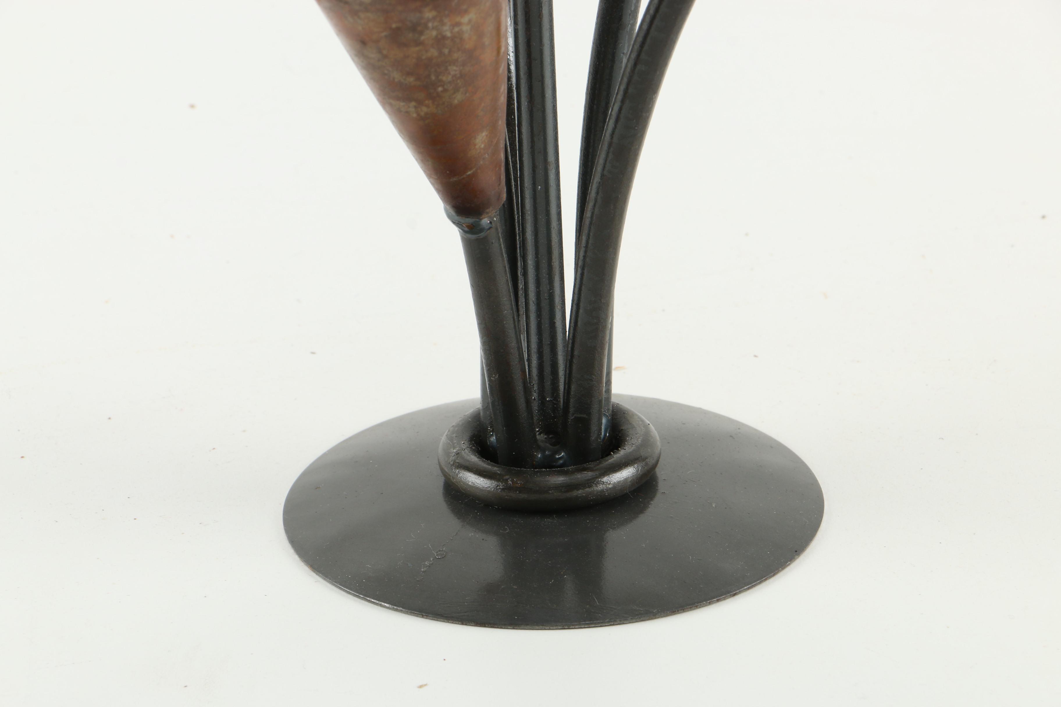 Copper Calla Lily Flower Sculpture