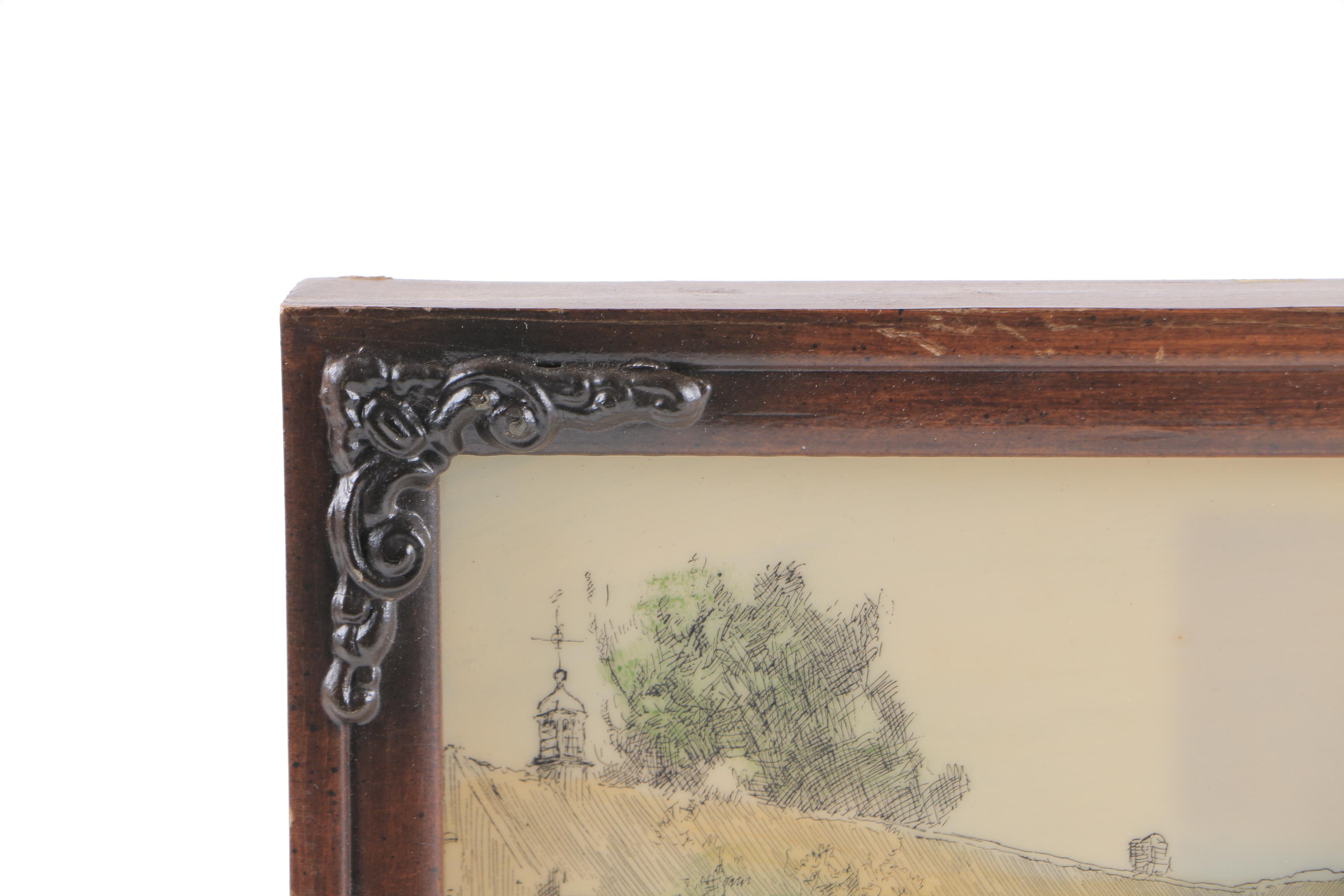 After Edwin Abbey Cultured Ivory Engraving of "Tennis Match"