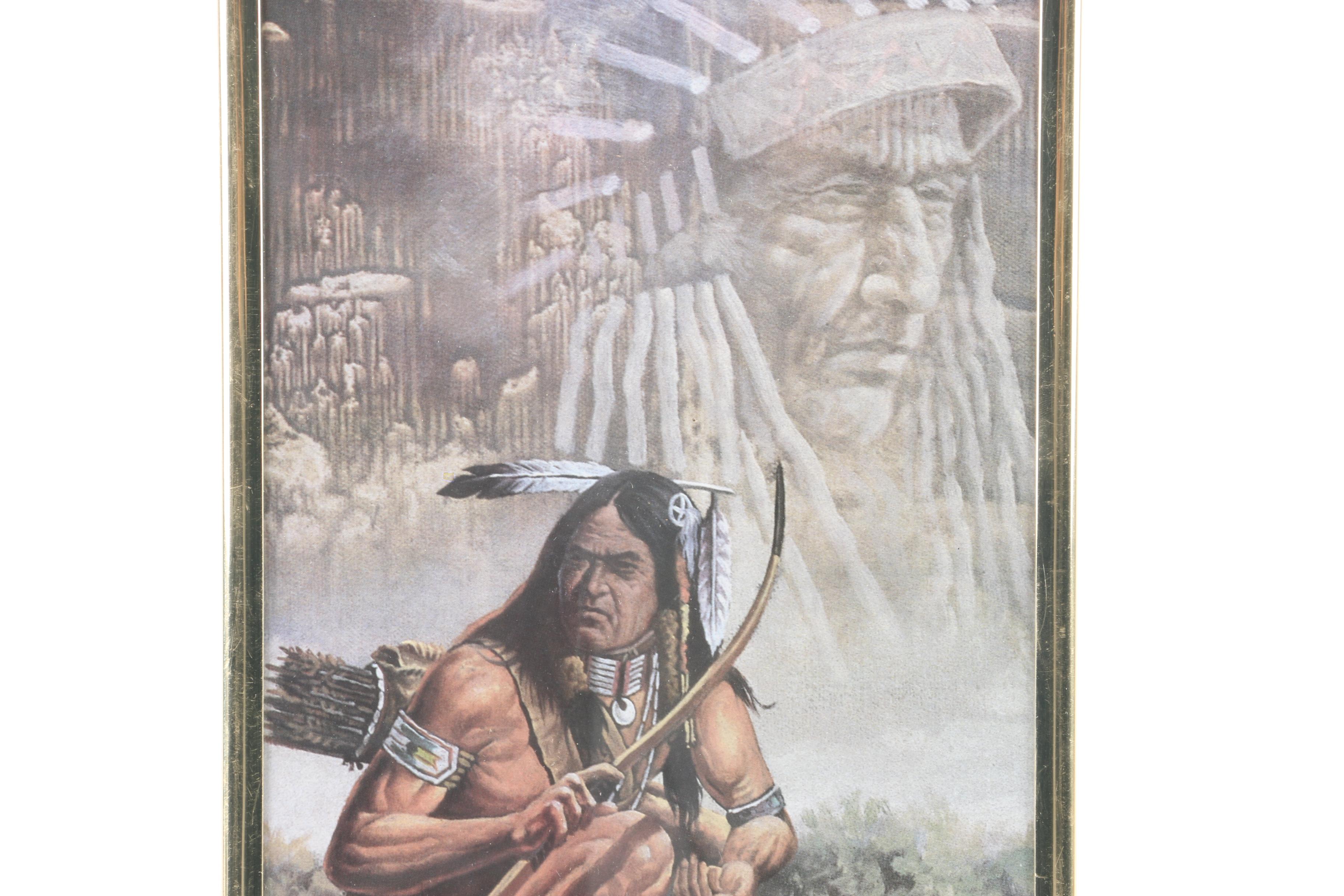Offset Lithographs and Etching of Native American Scenes
