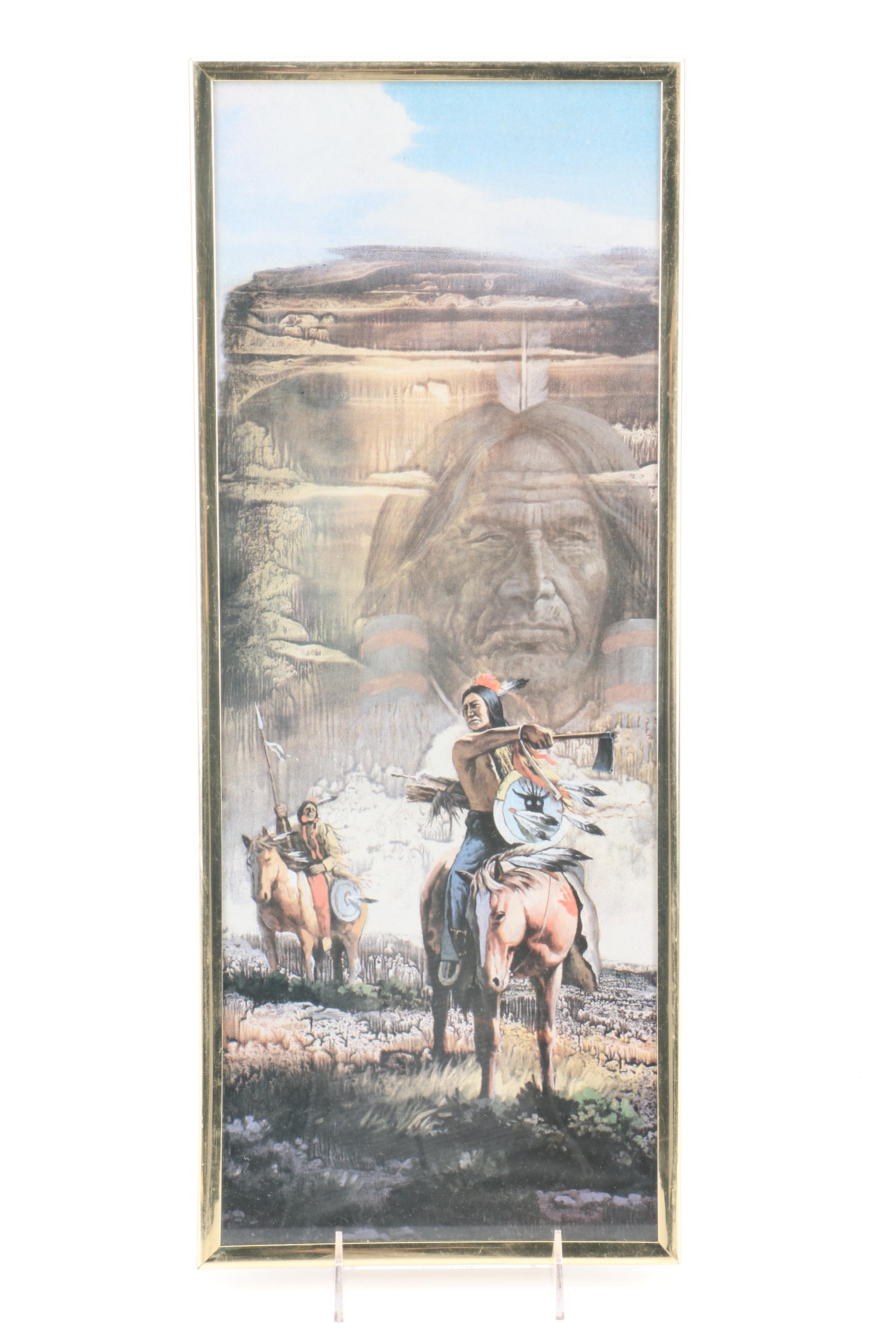 Offset Lithographs and Etching of Native American Scenes