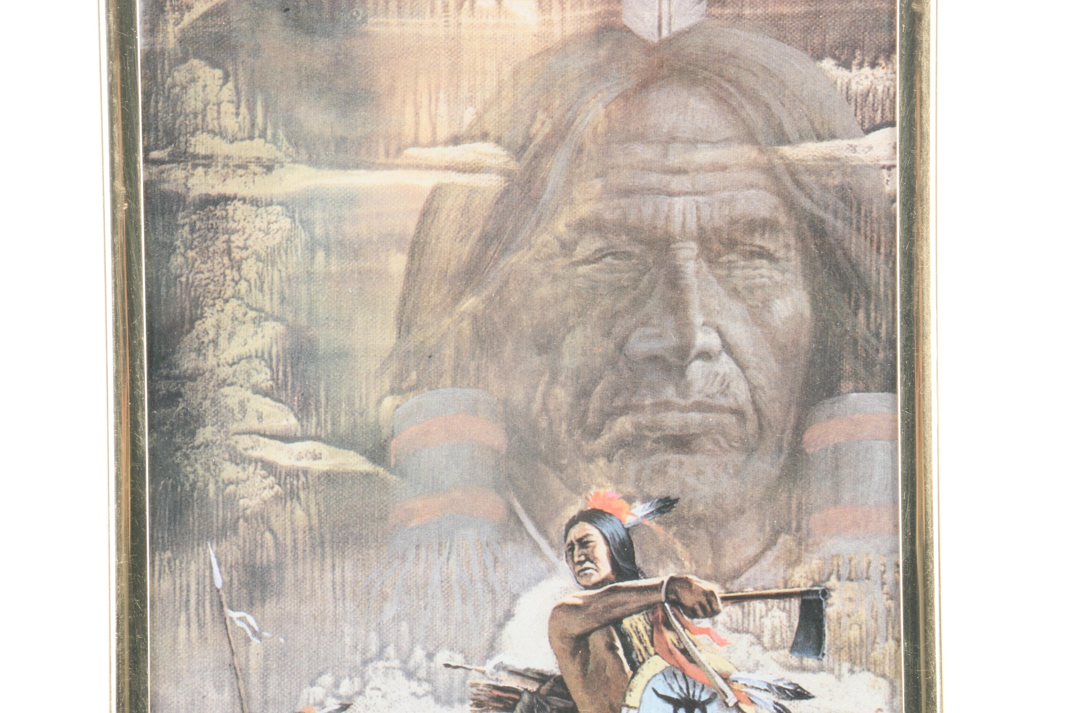 Offset Lithographs and Etching of Native American Scenes