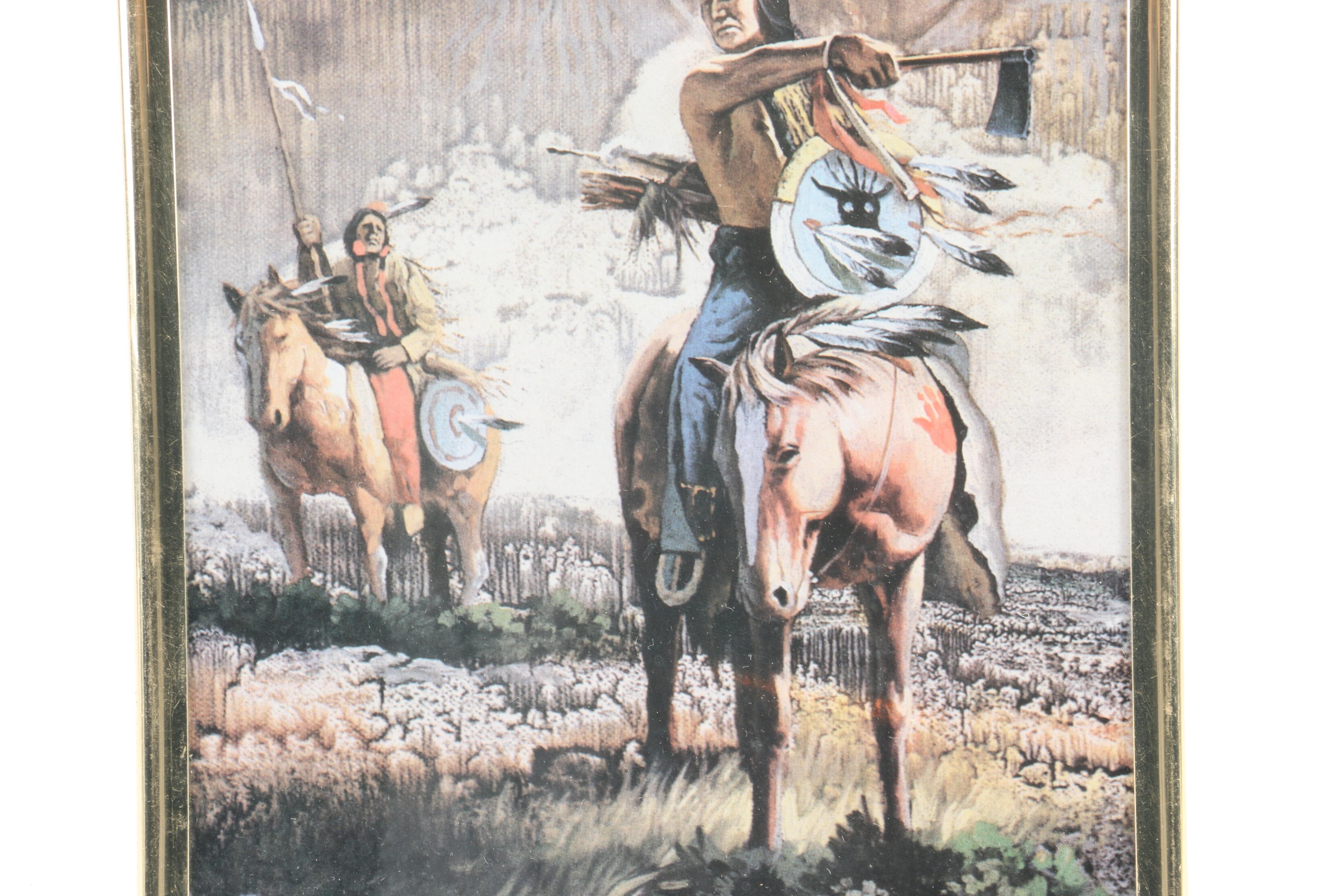 Offset Lithographs and Etching of Native American Scenes