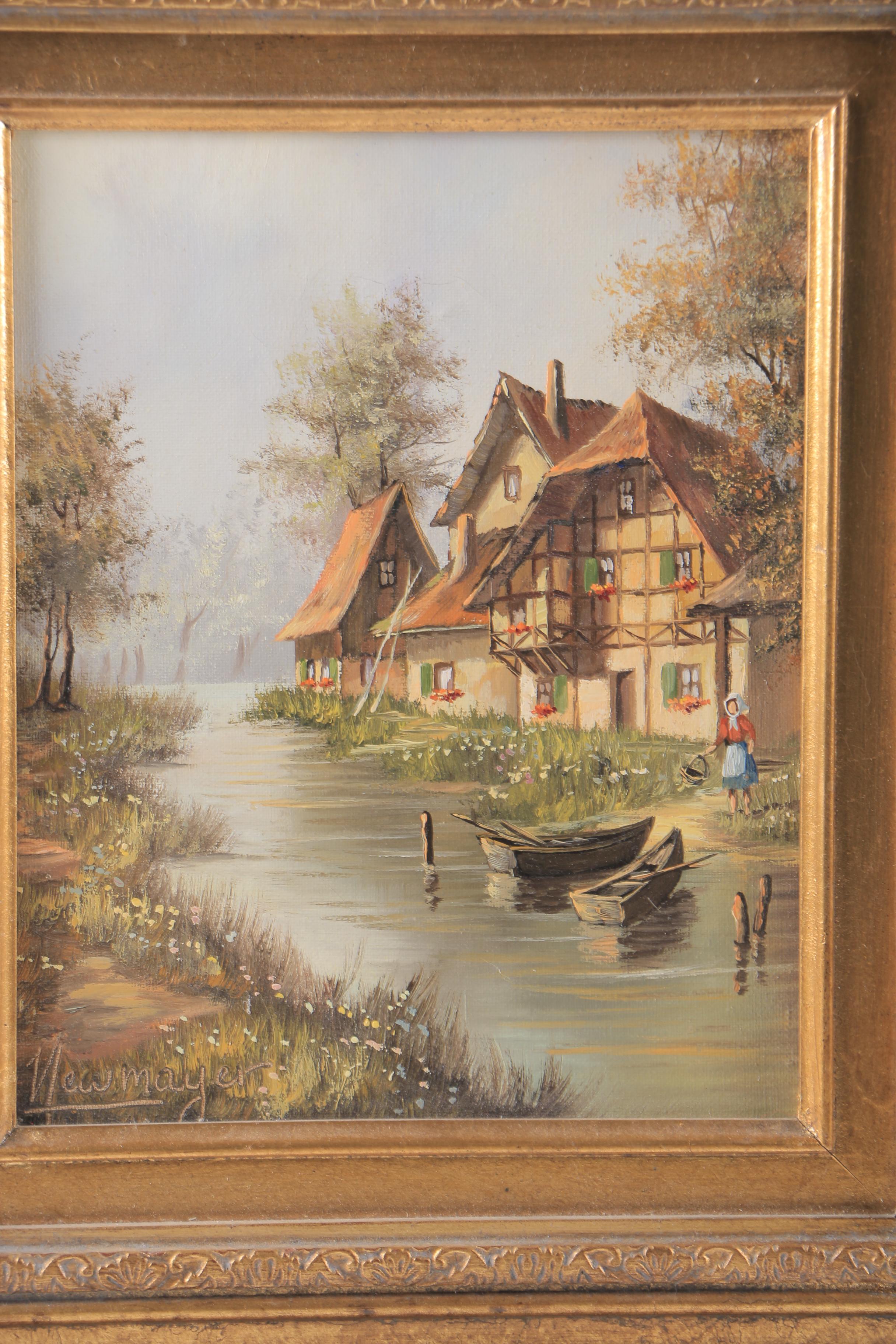 Rudolf Neumayer Original Oil Painting on Canvas of Landscape