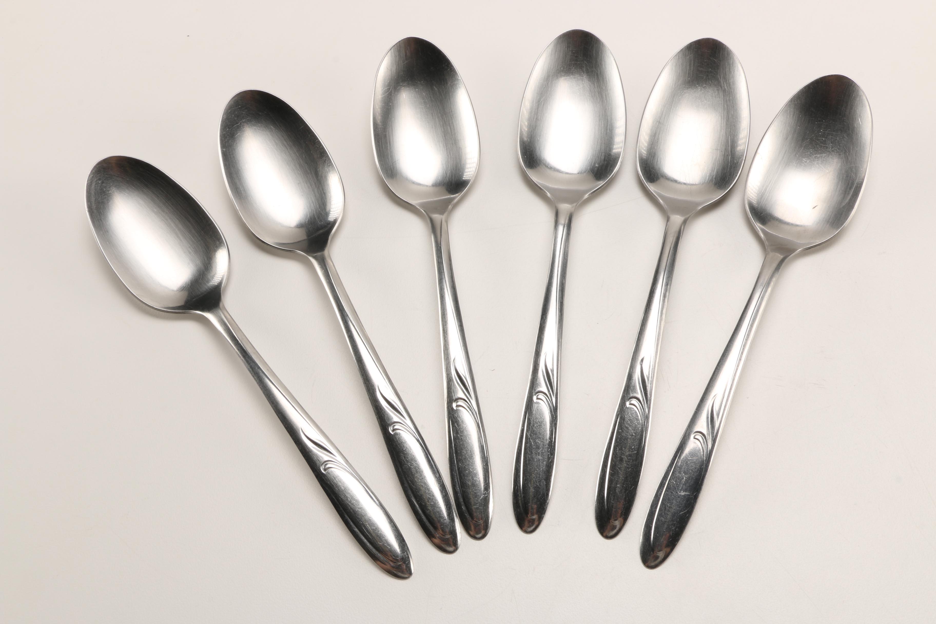 Stainless Steel and Silver Plate Flatware Including Queen Esther