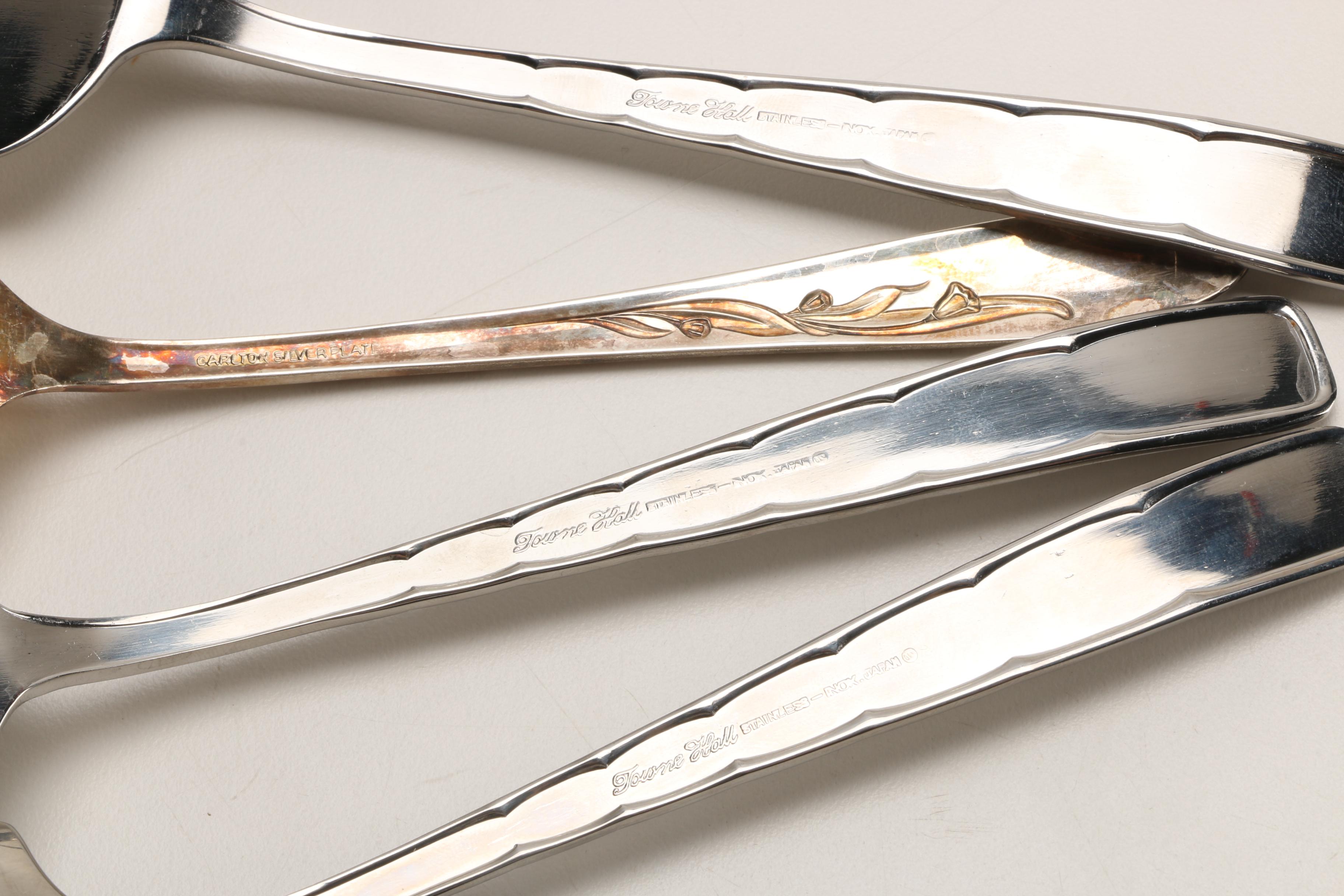 Stainless Steel and Silver Plate Flatware Including Queen Esther