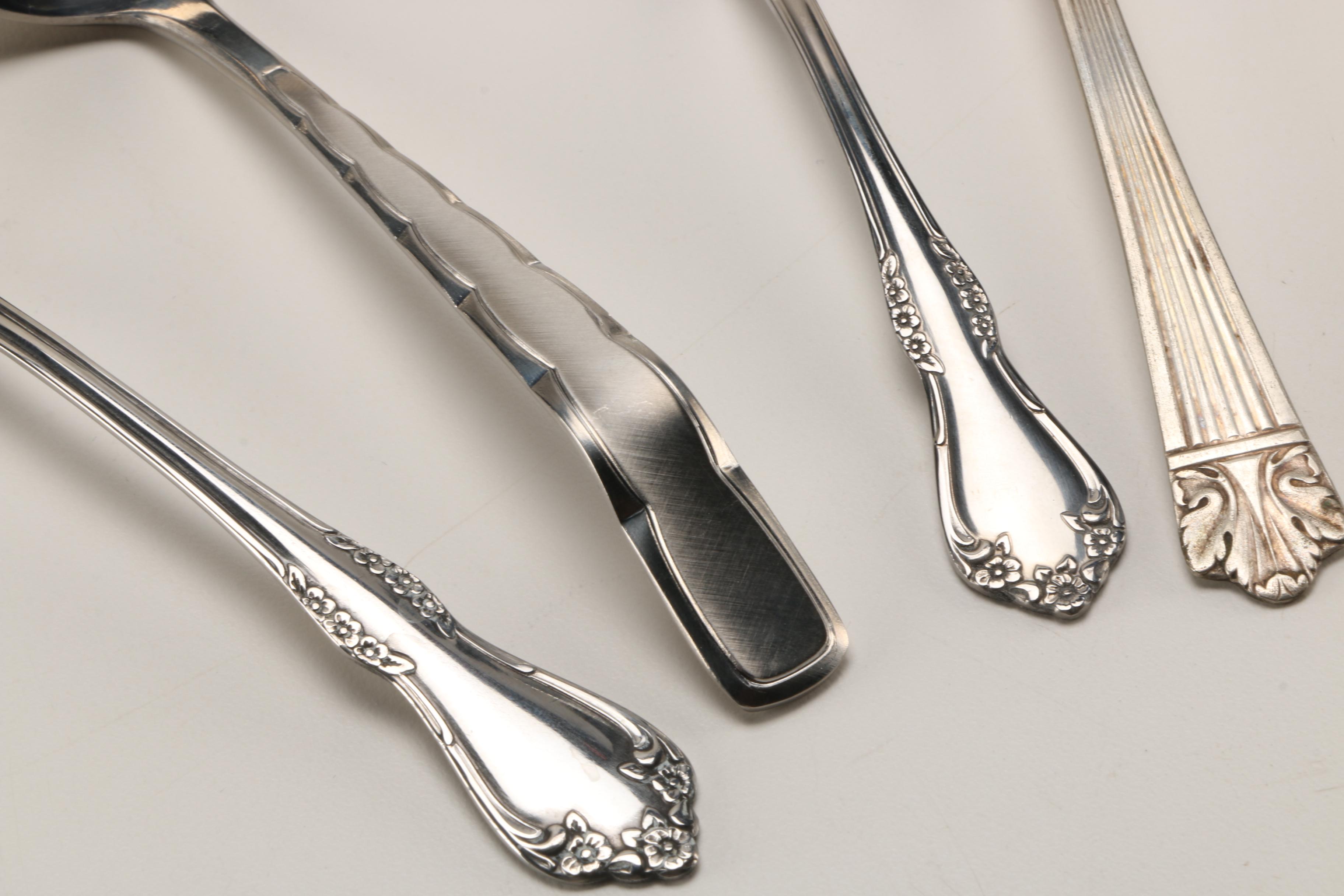 Stainless Steel and Silver Plate Flatware Including Queen Esther