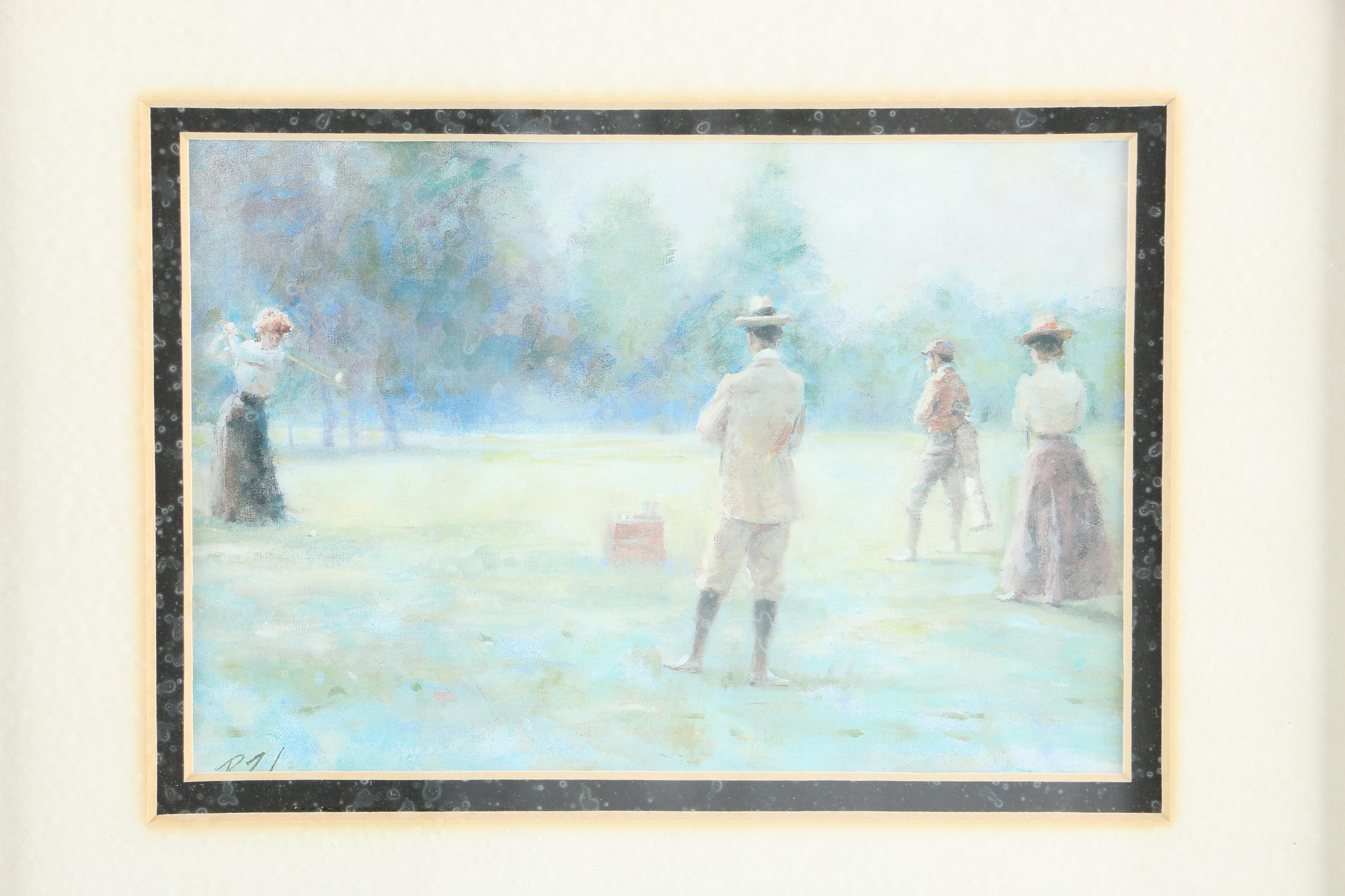 Offset Lithographs After Paintings of Genre Scenes