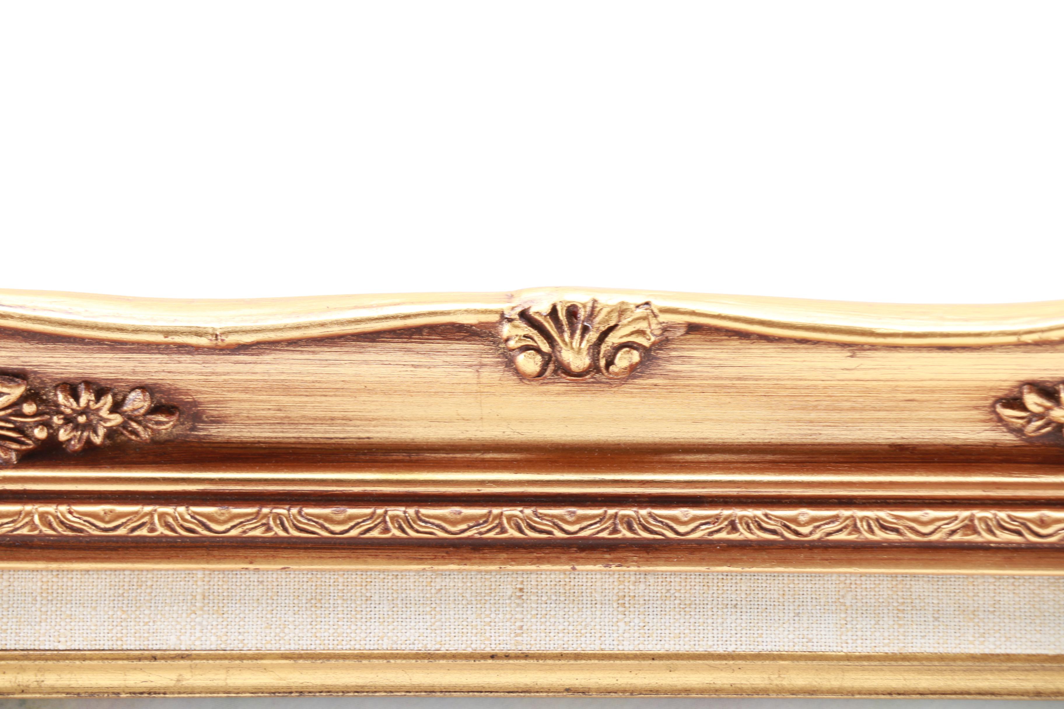 M. Kump Chromolithograph on Porcelain of Woman in a Field