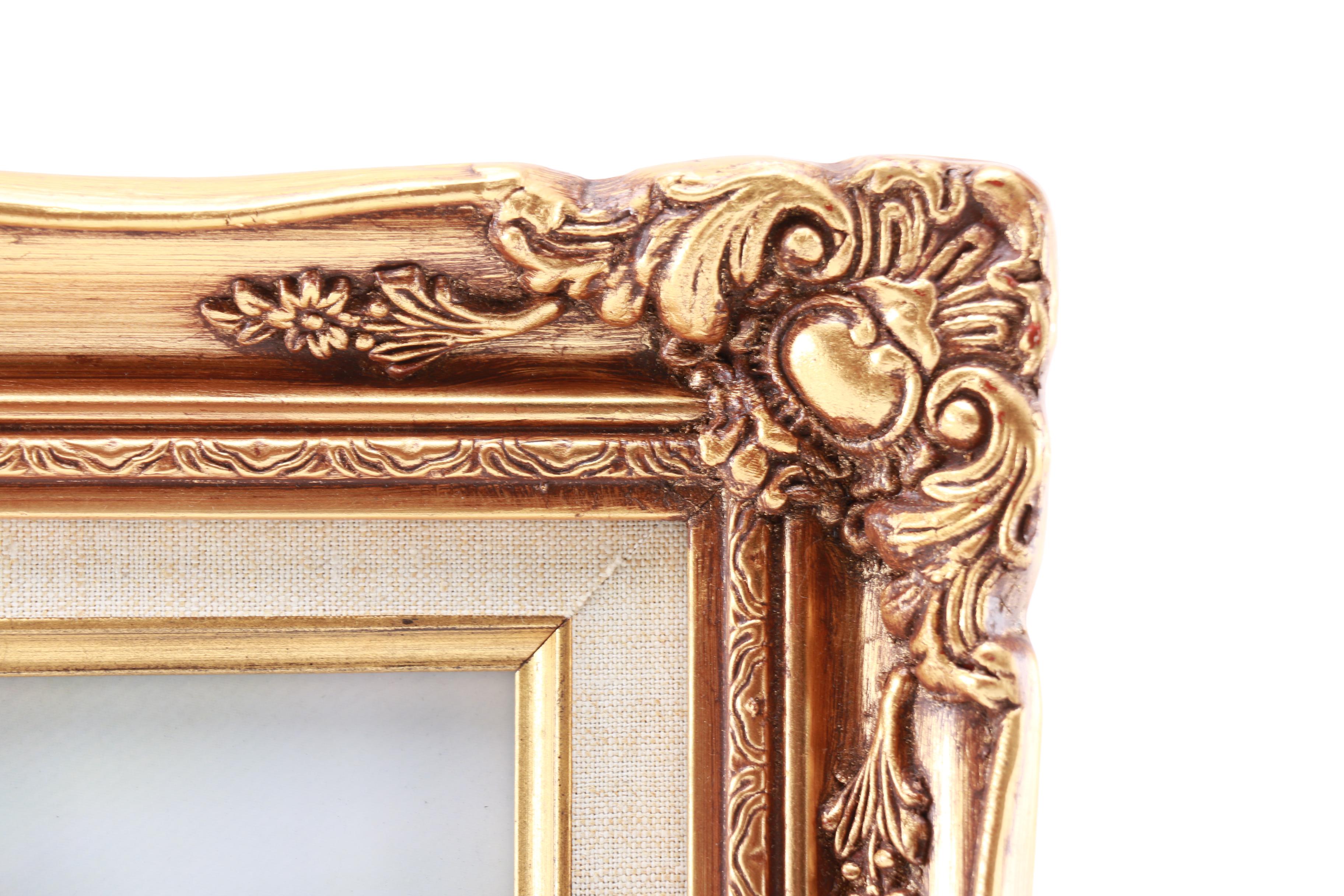 M. Kump Chromolithograph on Porcelain of Woman in a Field