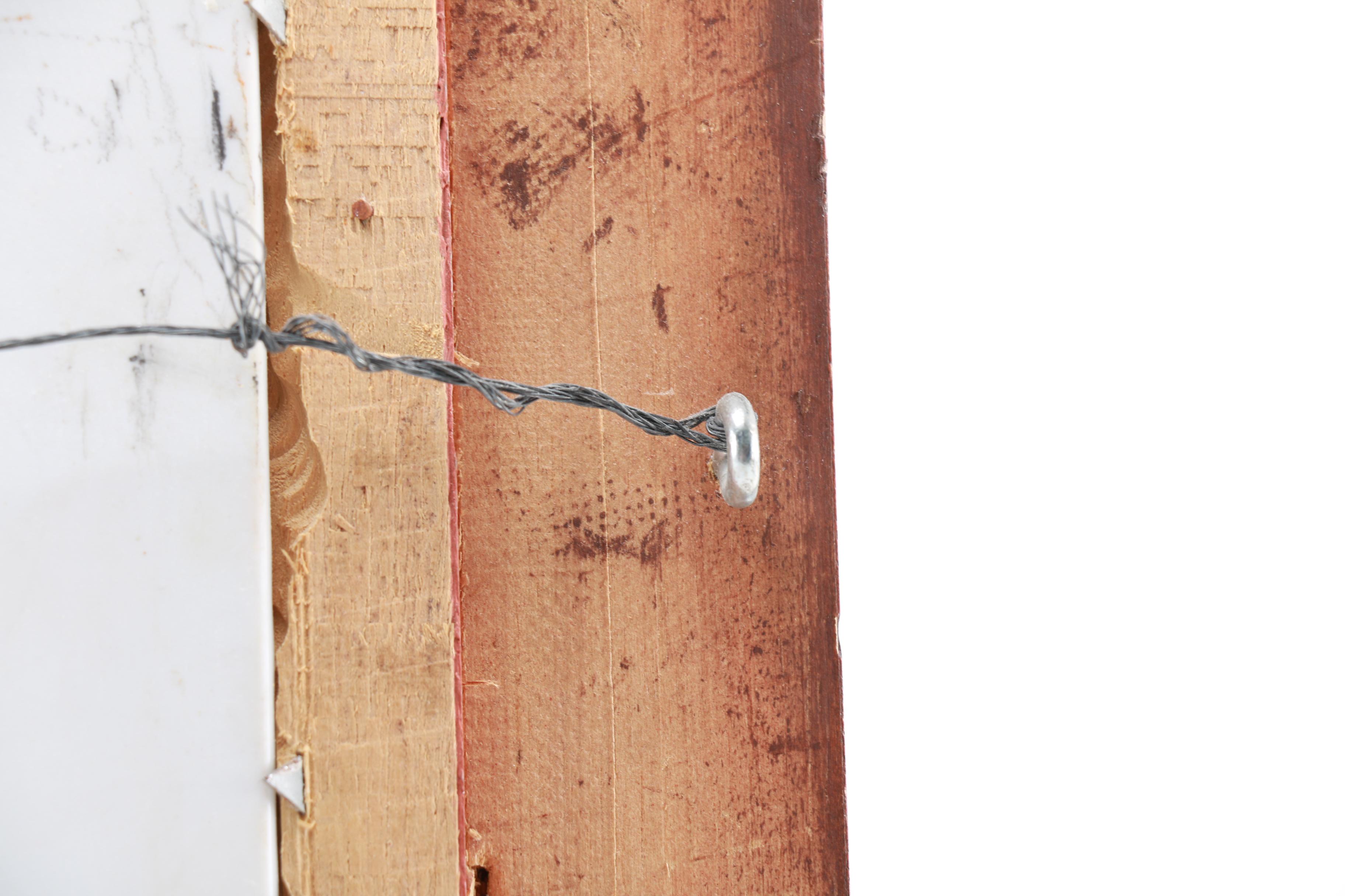 M. Kump Chromolithograph on Porcelain of Woman in a Field