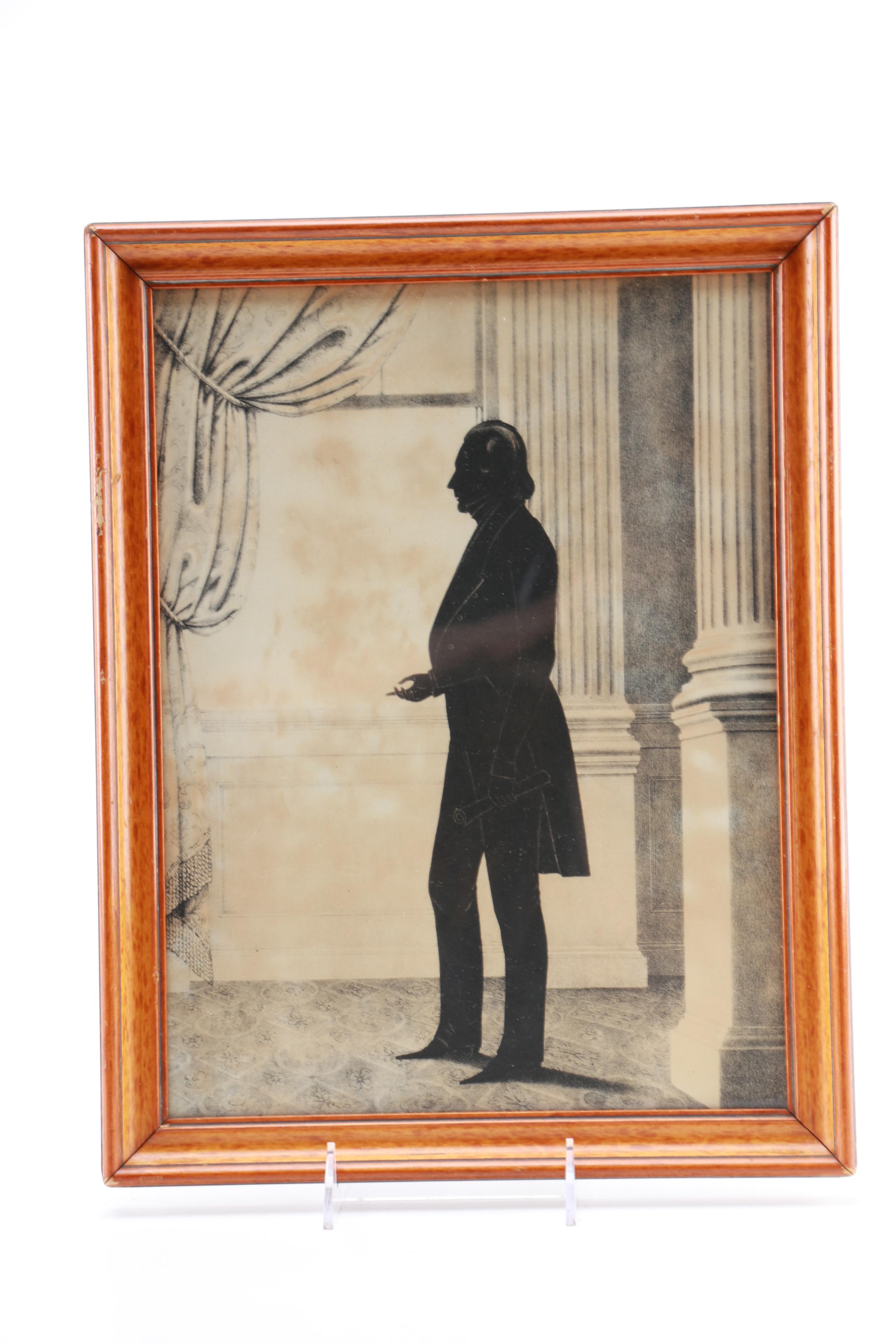 After William H. Brown Silhouette Lithographs of Andrew Jackson and Henry Clay