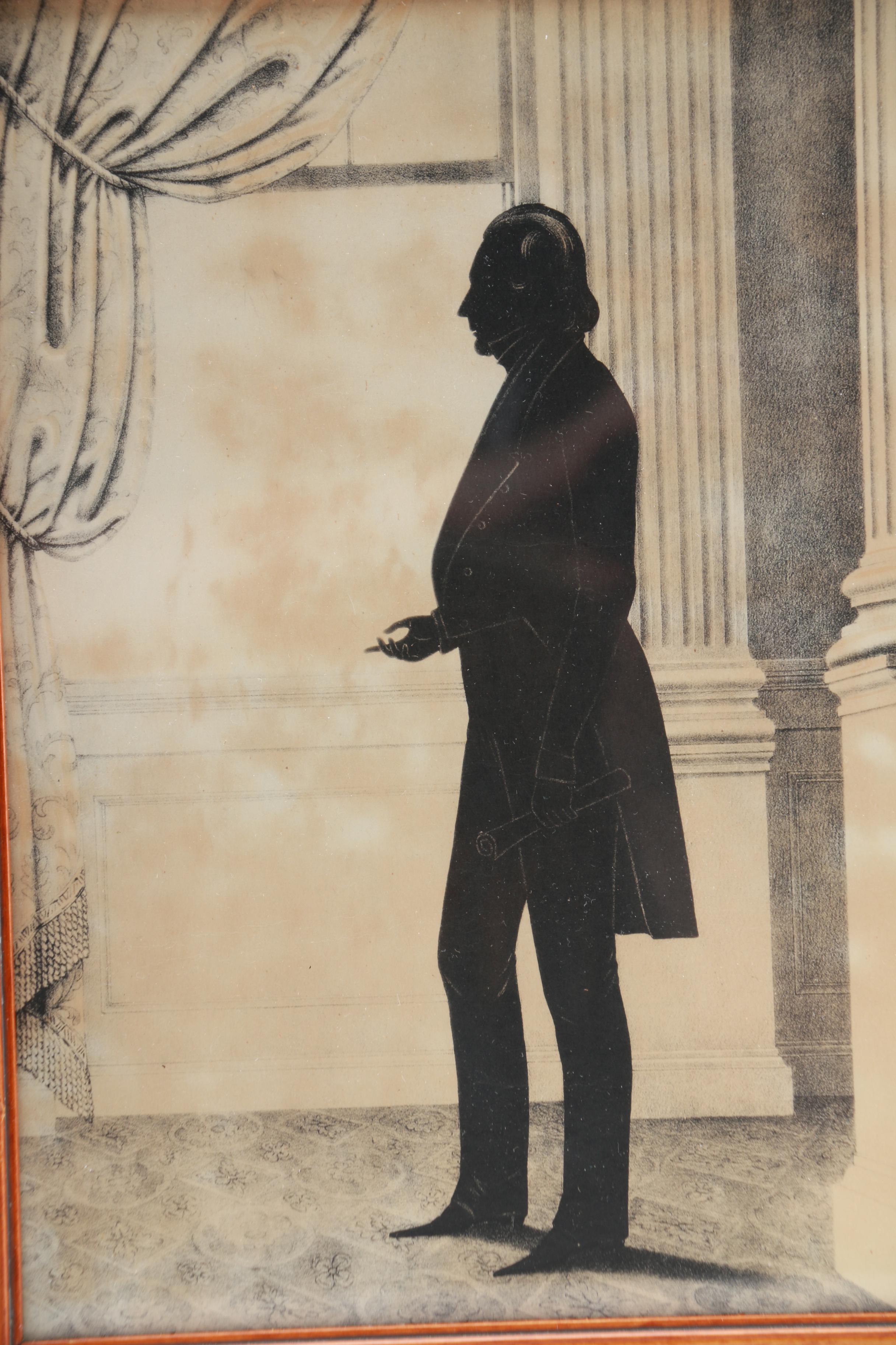 After William H. Brown Silhouette Lithographs of Andrew Jackson and Henry Clay
