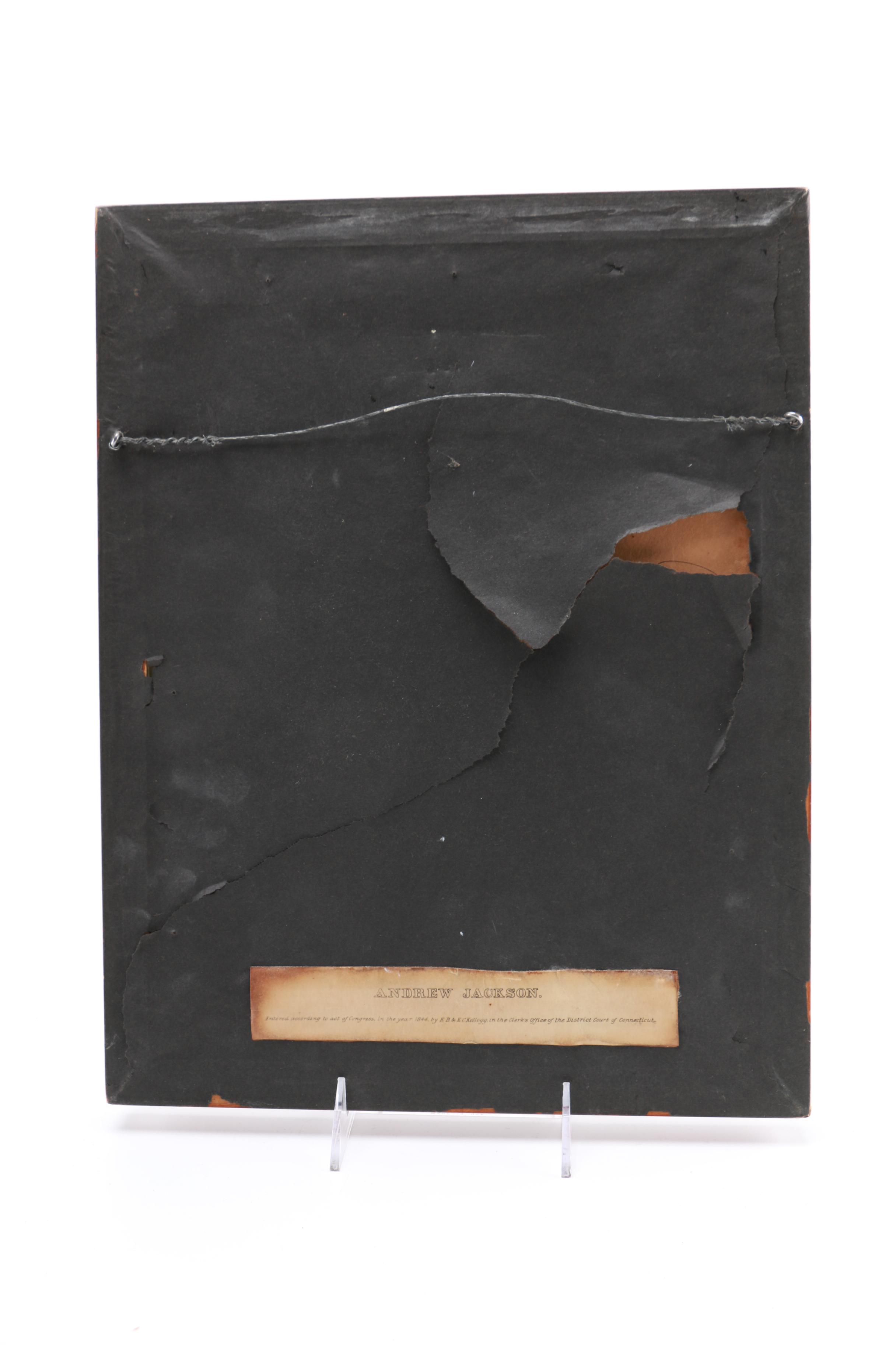 After William H. Brown Silhouette Lithographs of Andrew Jackson and Henry Clay