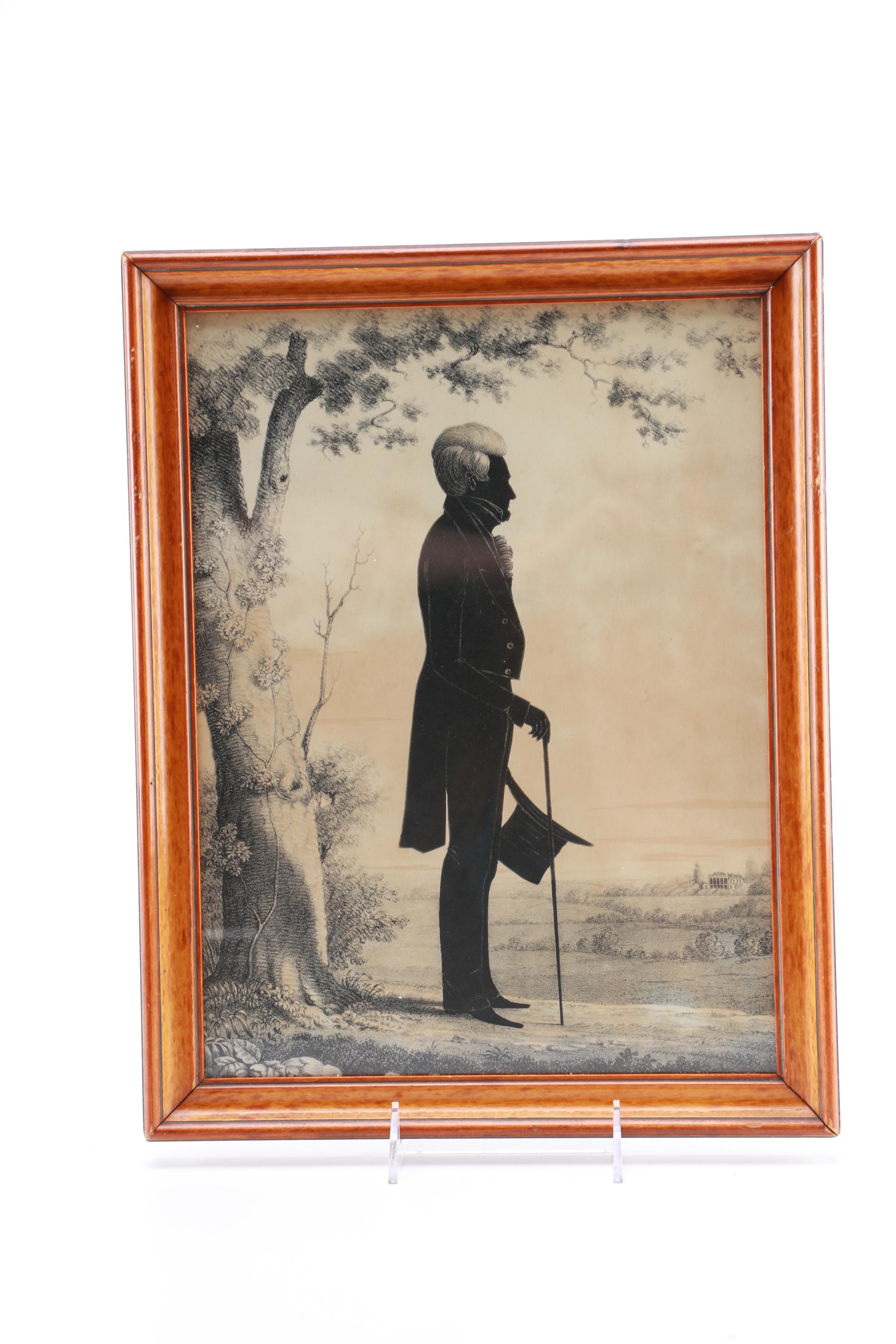 After William H. Brown Silhouette Lithographs of Andrew Jackson and Henry Clay