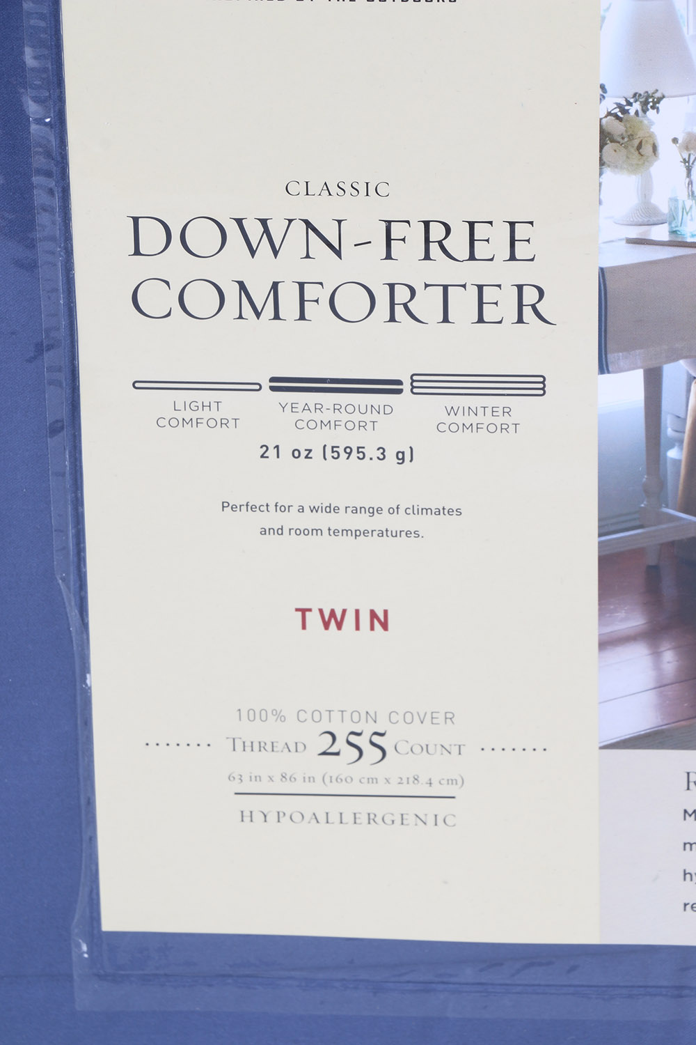 Woolrich Blue Down-Free Twin Sized Comforter