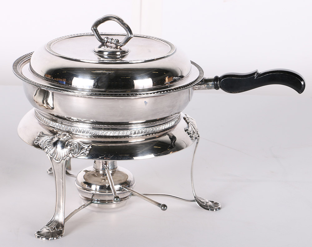 1957 Eugen Ferner Chaffing Dish and Bristol Silver Plate Lidded Dish