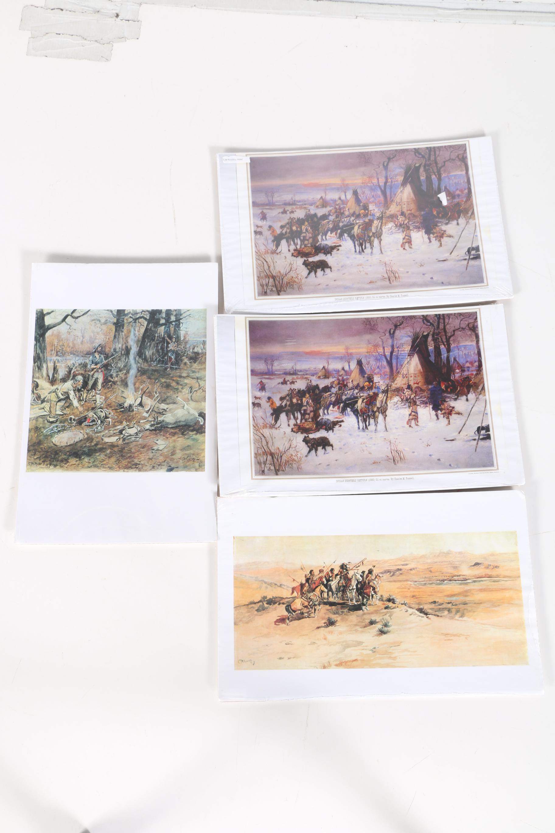 Charles Marion Russell Offset Lithographs of Old West Scenes