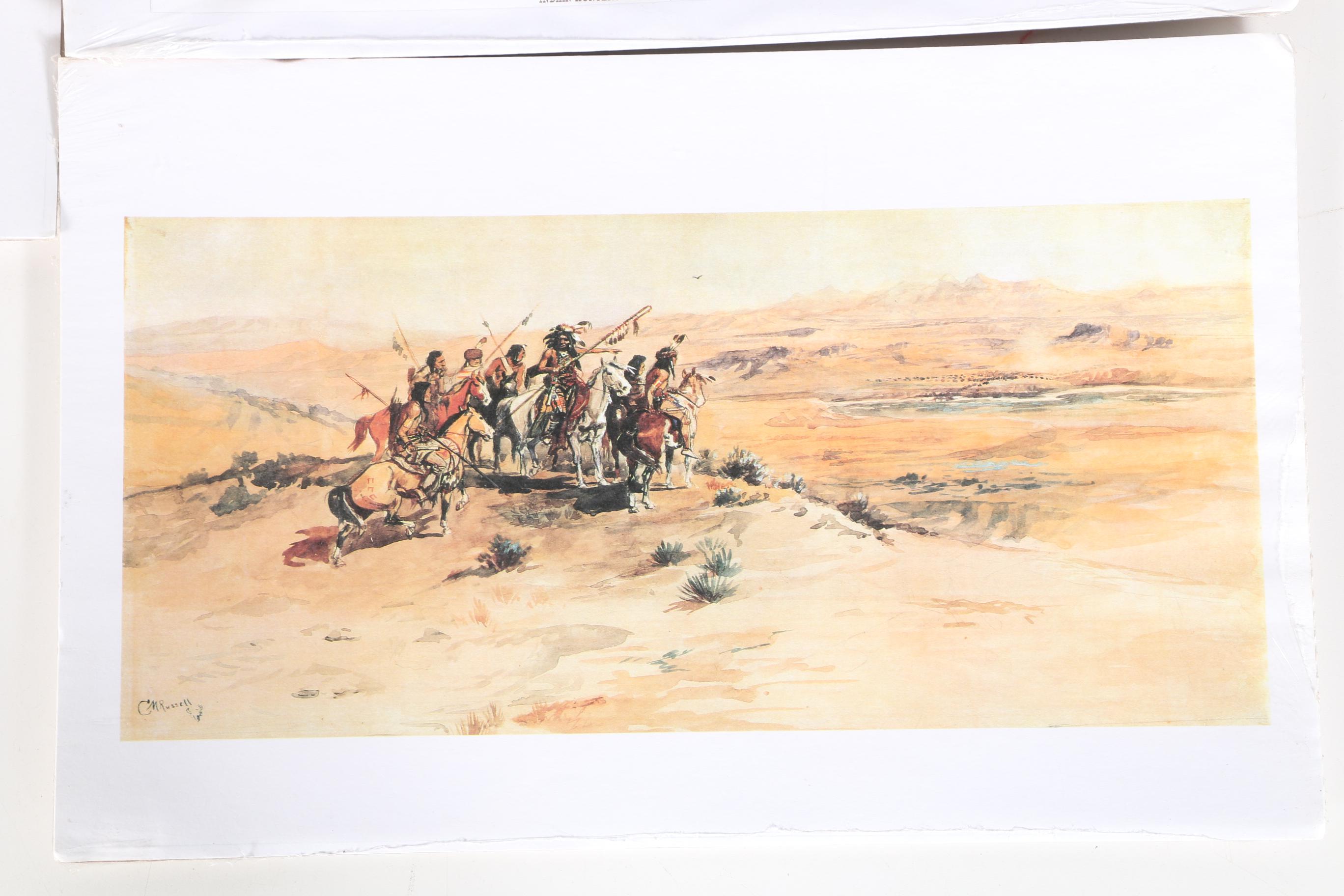 Charles Marion Russell Offset Lithographs of Old West Scenes