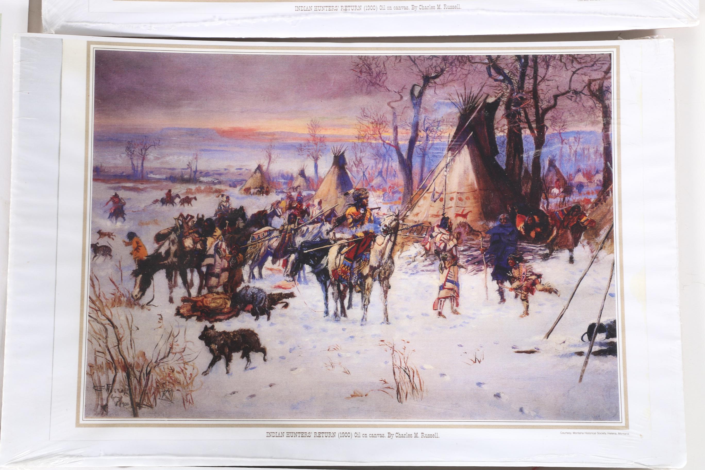 Charles Marion Russell Offset Lithographs of Old West Scenes