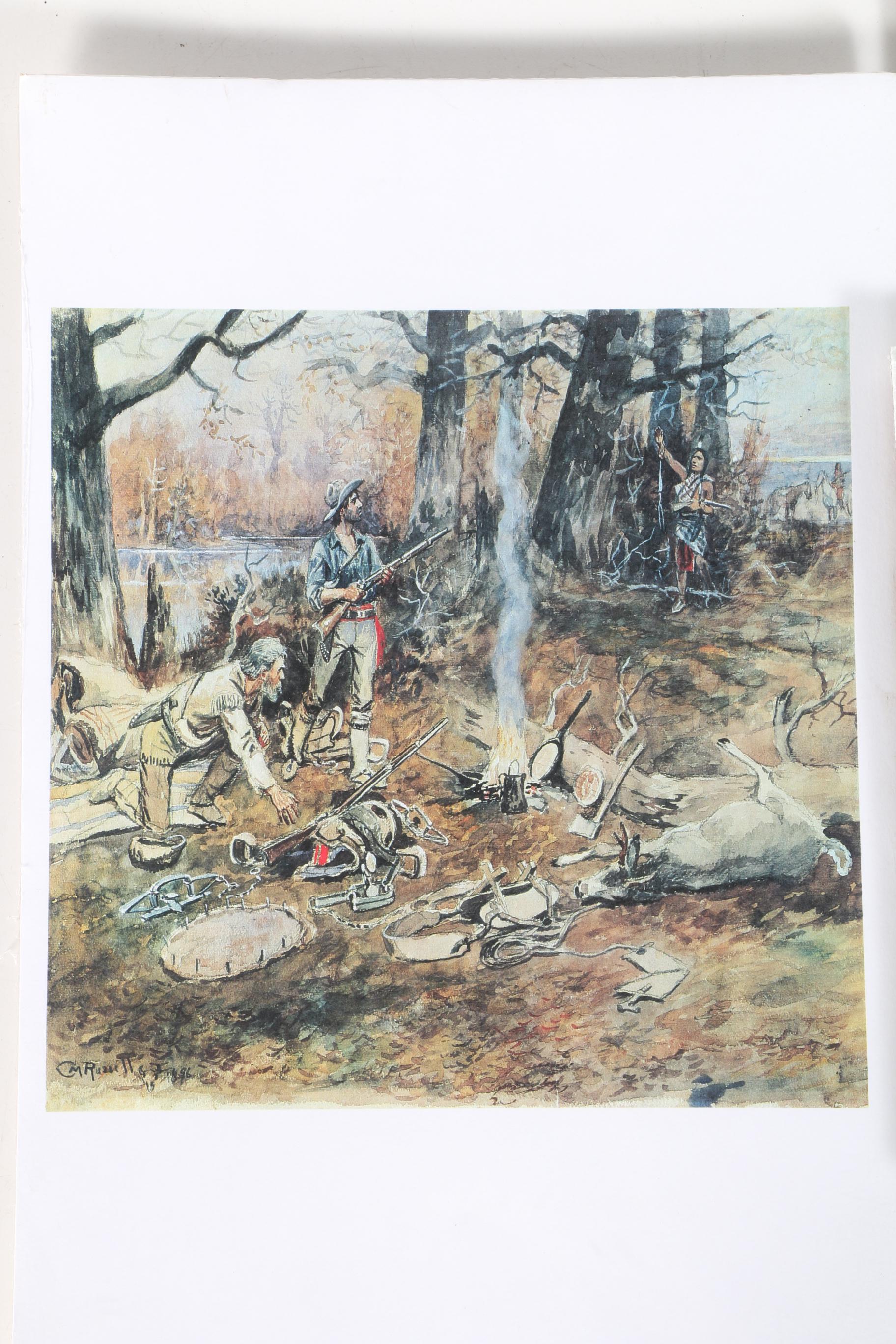 Charles Marion Russell Offset Lithographs of Old West Scenes