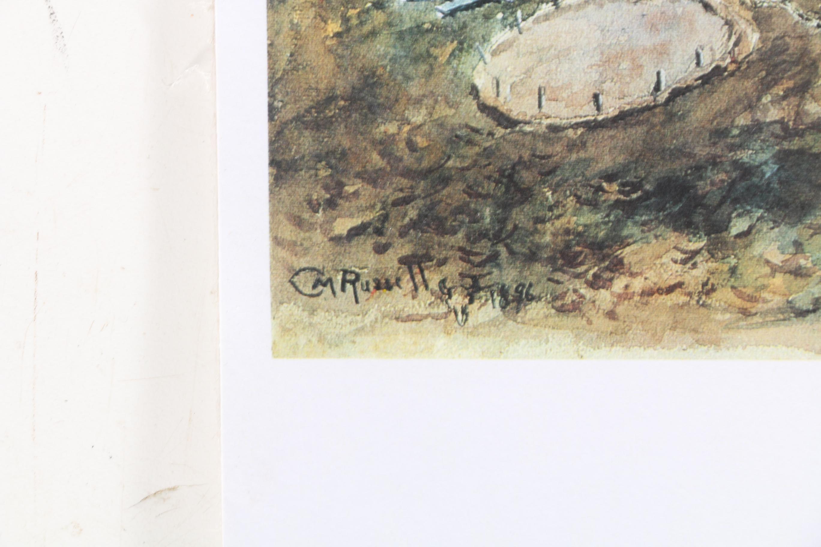 Charles Marion Russell Offset Lithographs of Old West Scenes