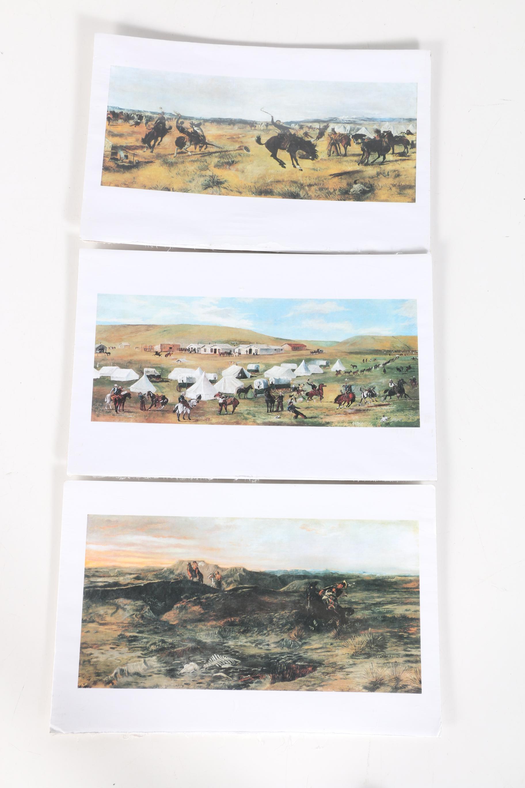 Charles Marion Russell Offset Lithographs of Old West Scenes