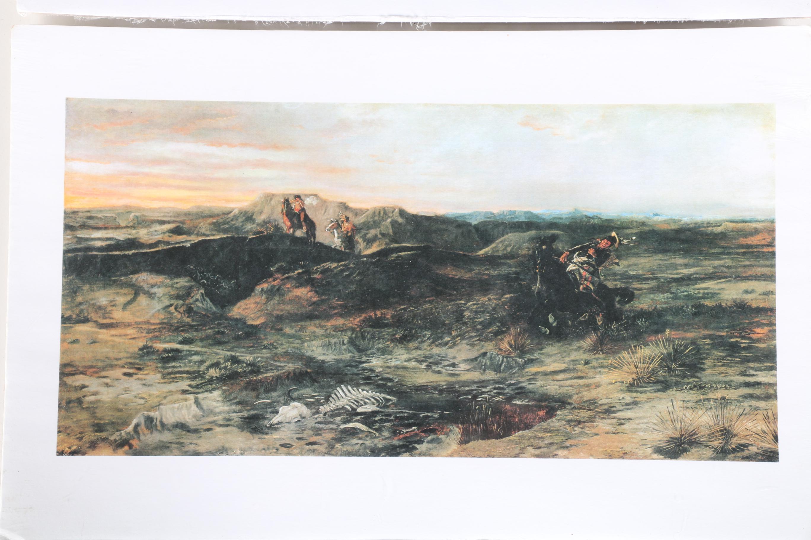 Charles Marion Russell Offset Lithographs of Old West Scenes