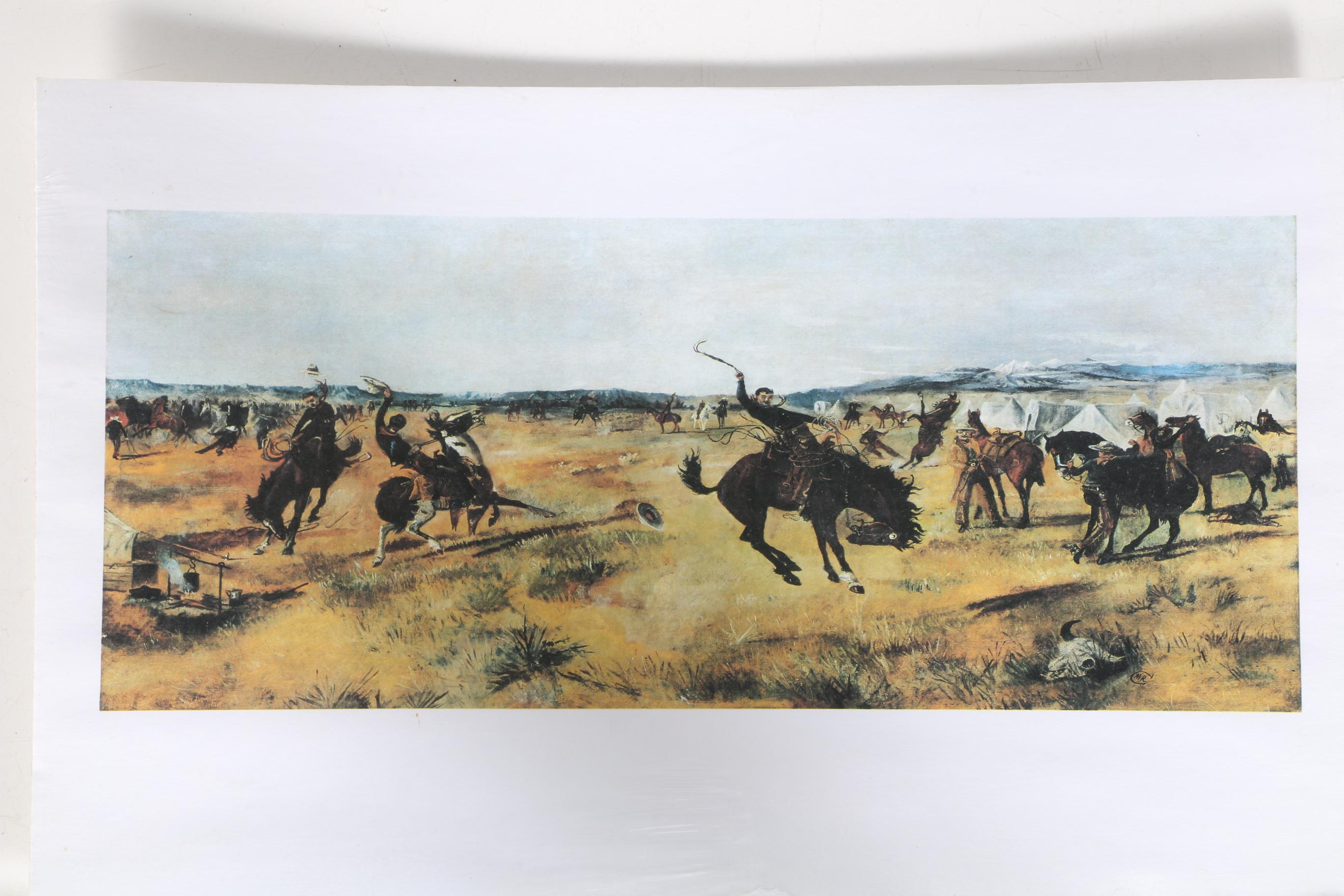 Charles Marion Russell Offset Lithographs of Old West Scenes