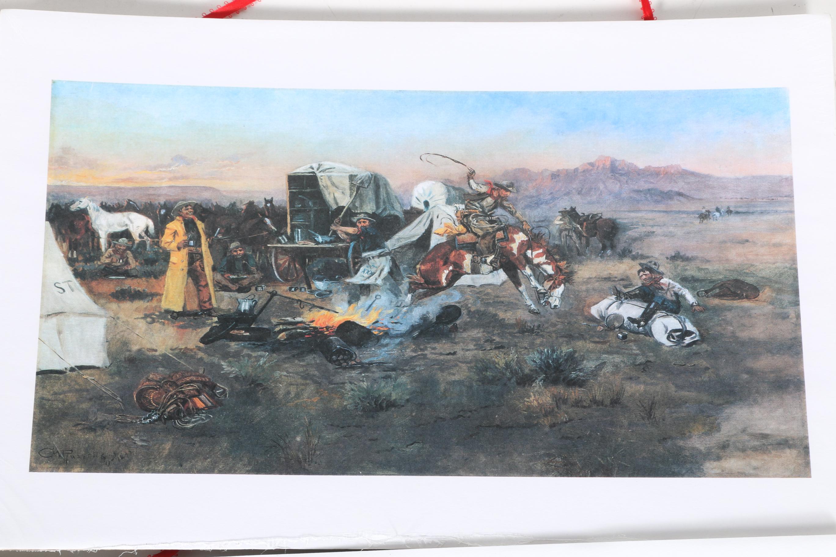 Charles Marion Russell Offset Lithographs of Old West Scenes