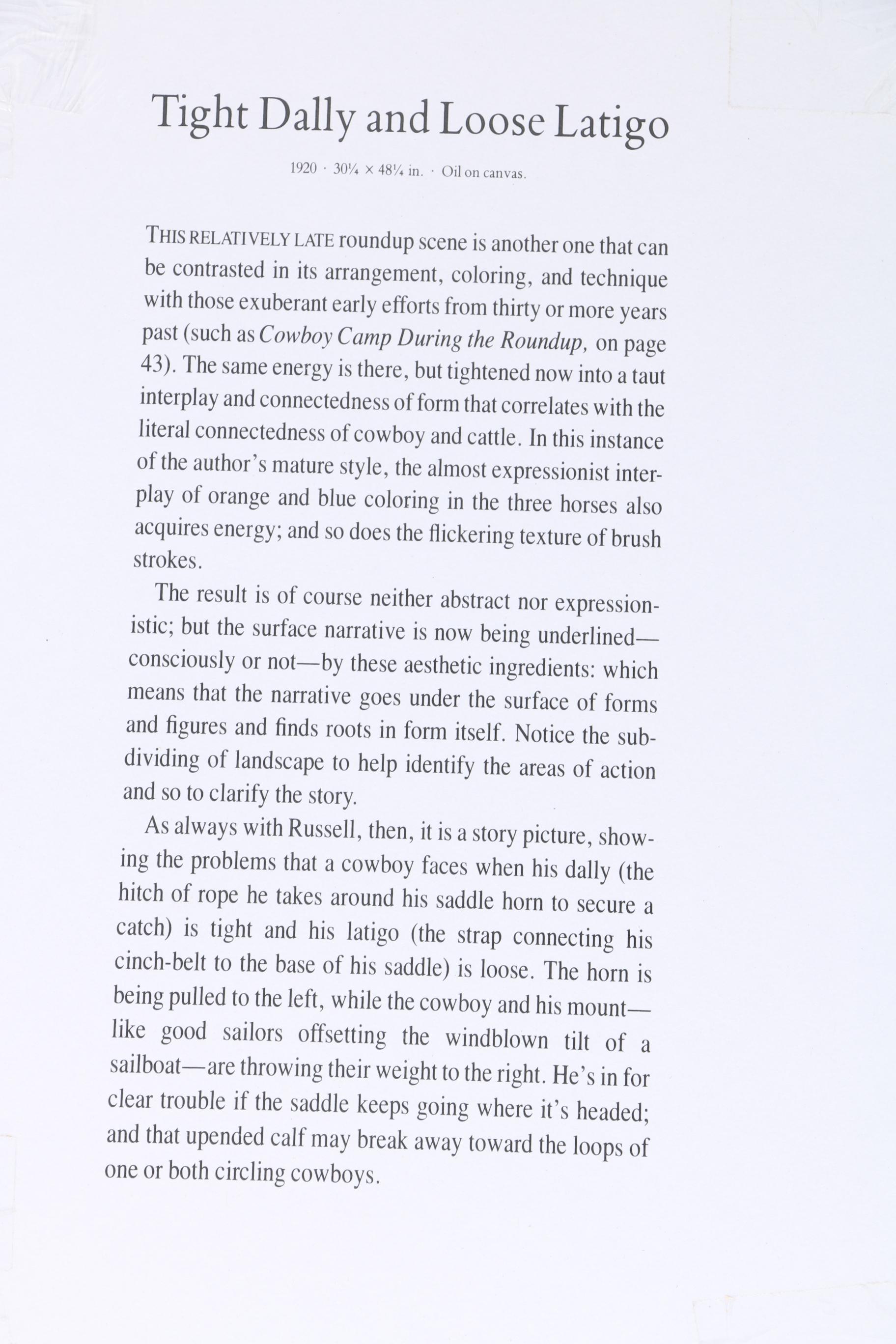 Charles Marion Russell Offset Lithographs of Old West Scenes