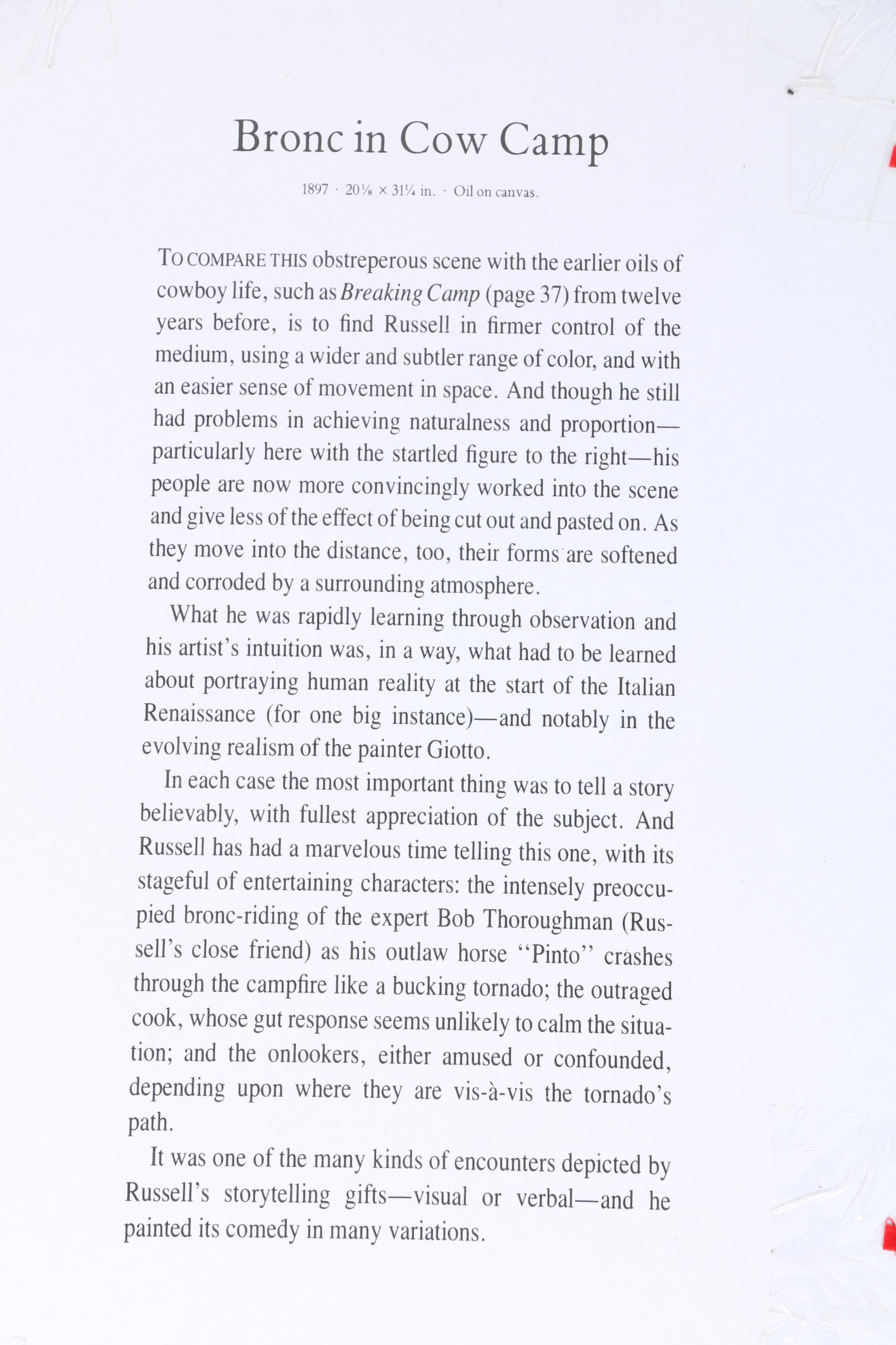 Charles Marion Russell Offset Lithographs of Old West Scenes