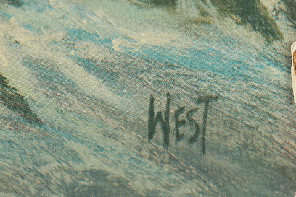 Reproduction Offset Lithograph Poster of a Mountainous Landscape