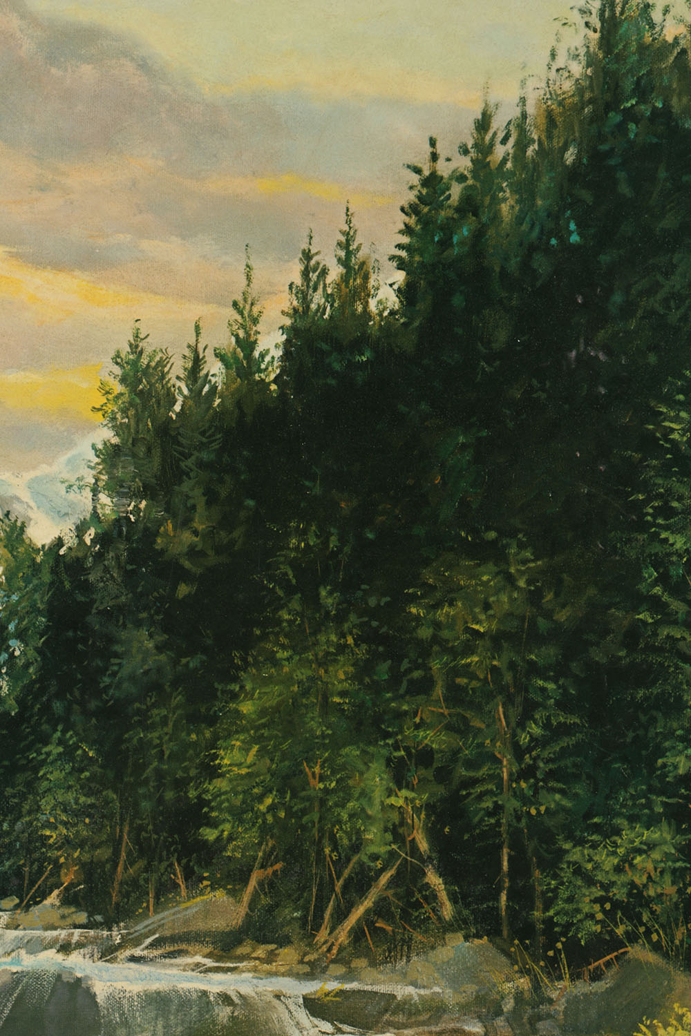 Reproduction Offset Lithograph Poster of a Mountainous Landscape