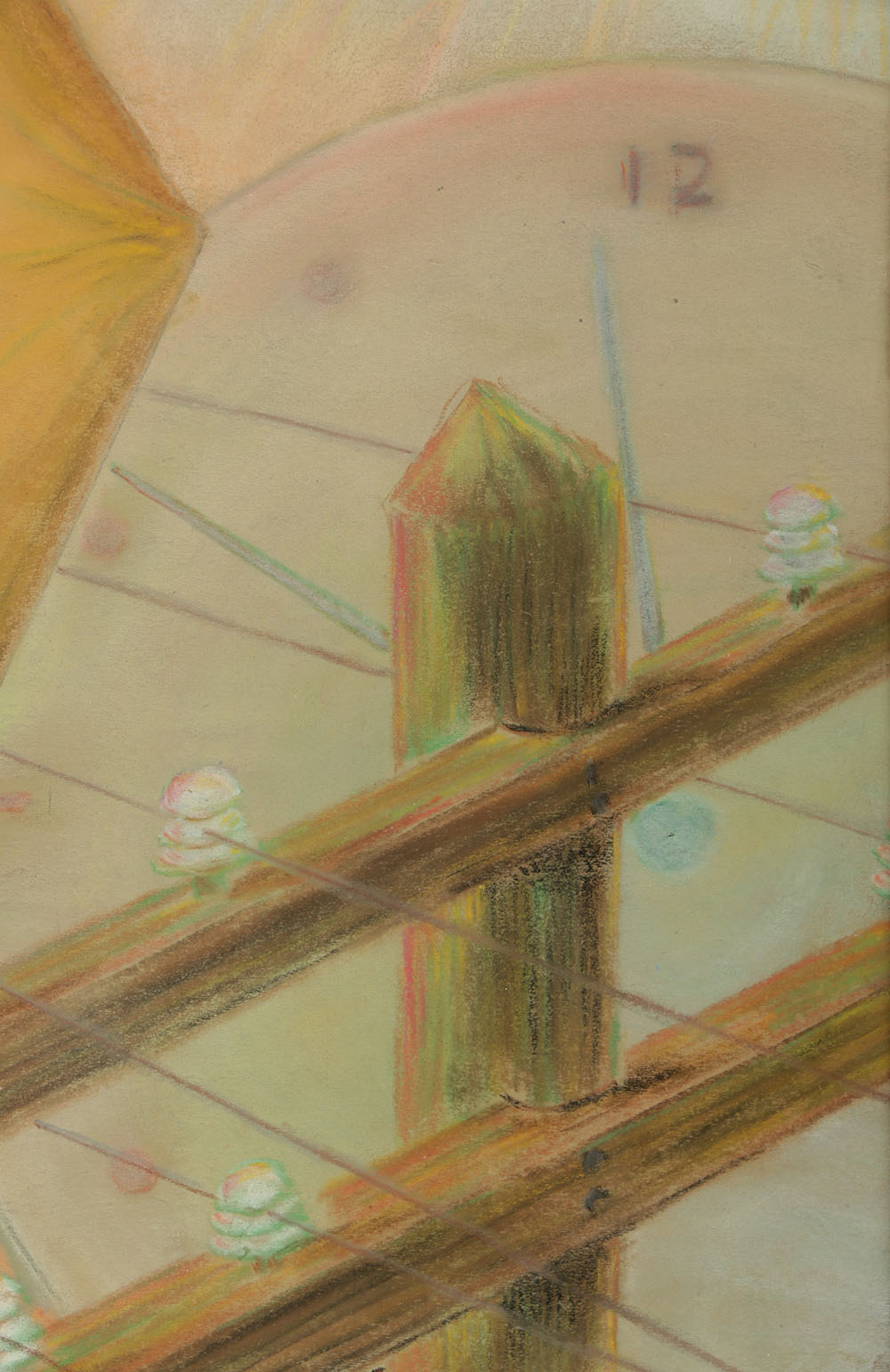 J. E Rummel Pastel Drawing on Paper of Benjamin Franklin