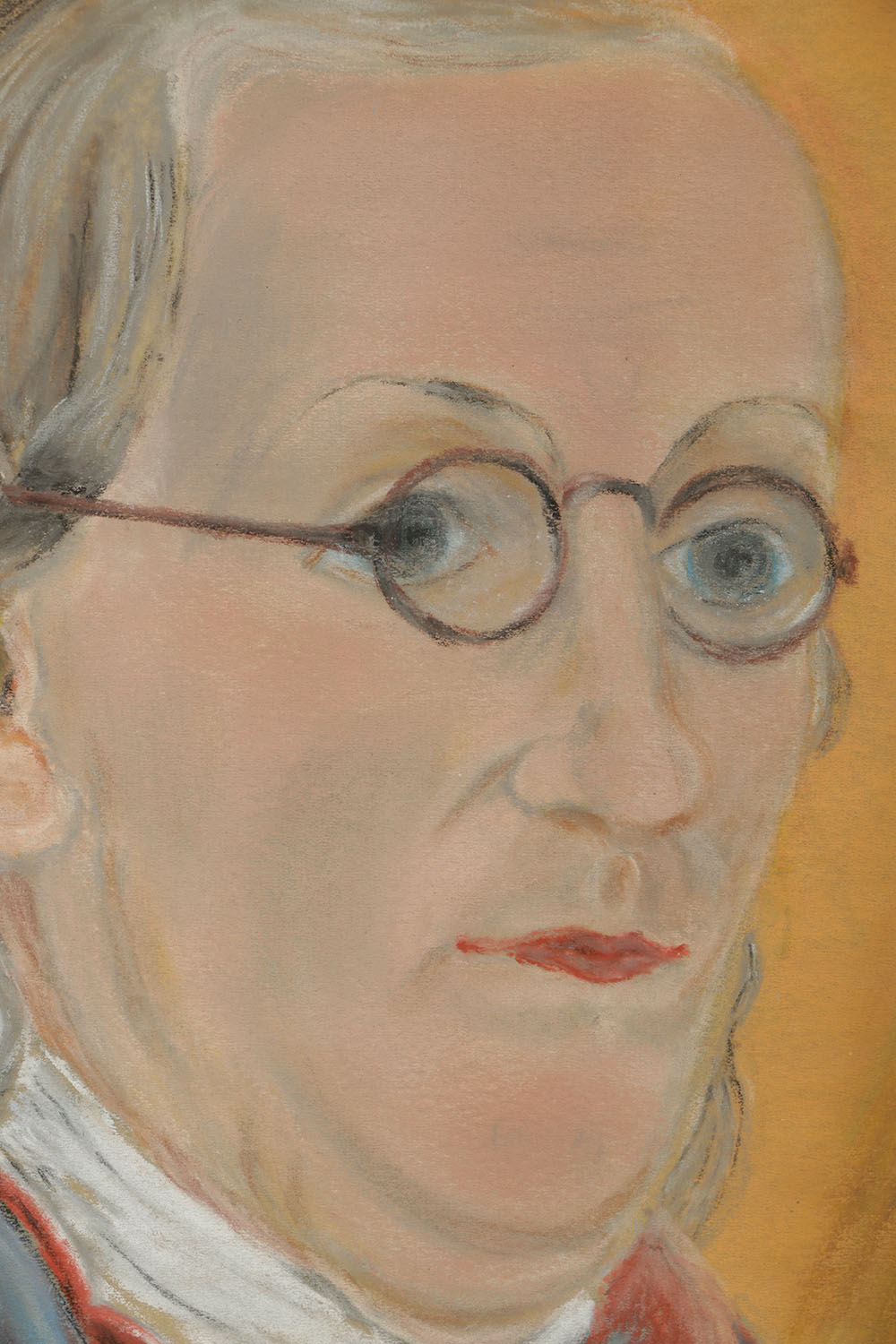 J. E Rummel Pastel Drawing on Paper of Benjamin Franklin