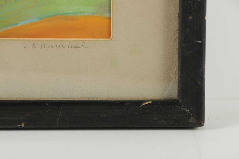 J. E Rummel Pastel Drawing on Paper of Benjamin Franklin