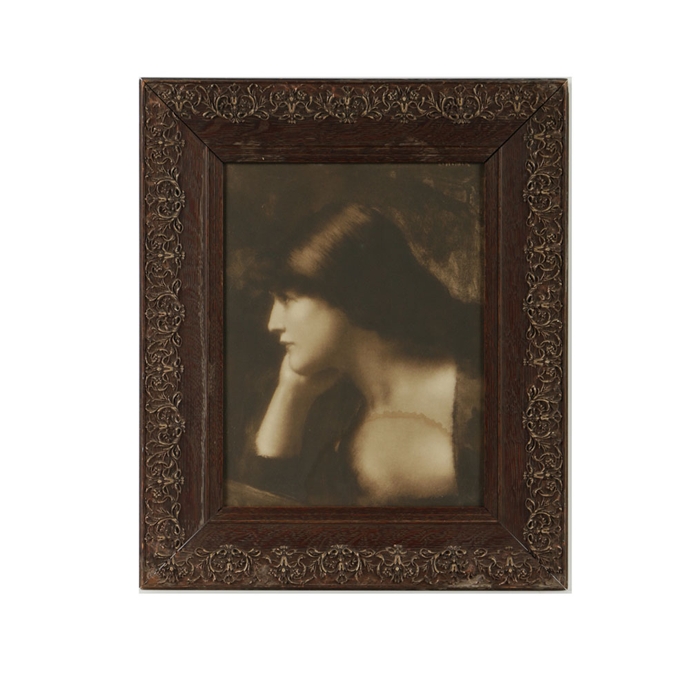 Lithograph on Paper After Oil Portrait on Canvas of Woman