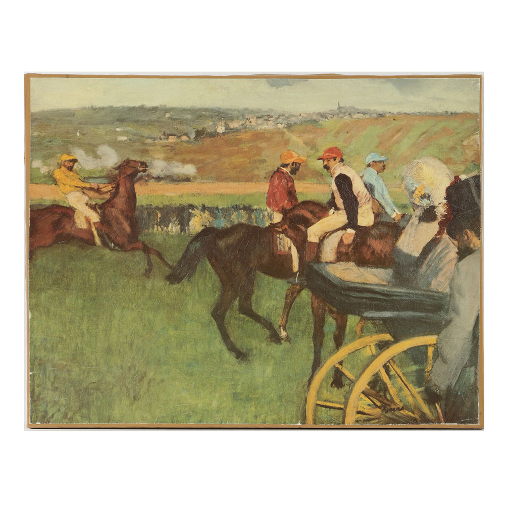 Offset Lithograph After Edgar Degas "At the Races"
