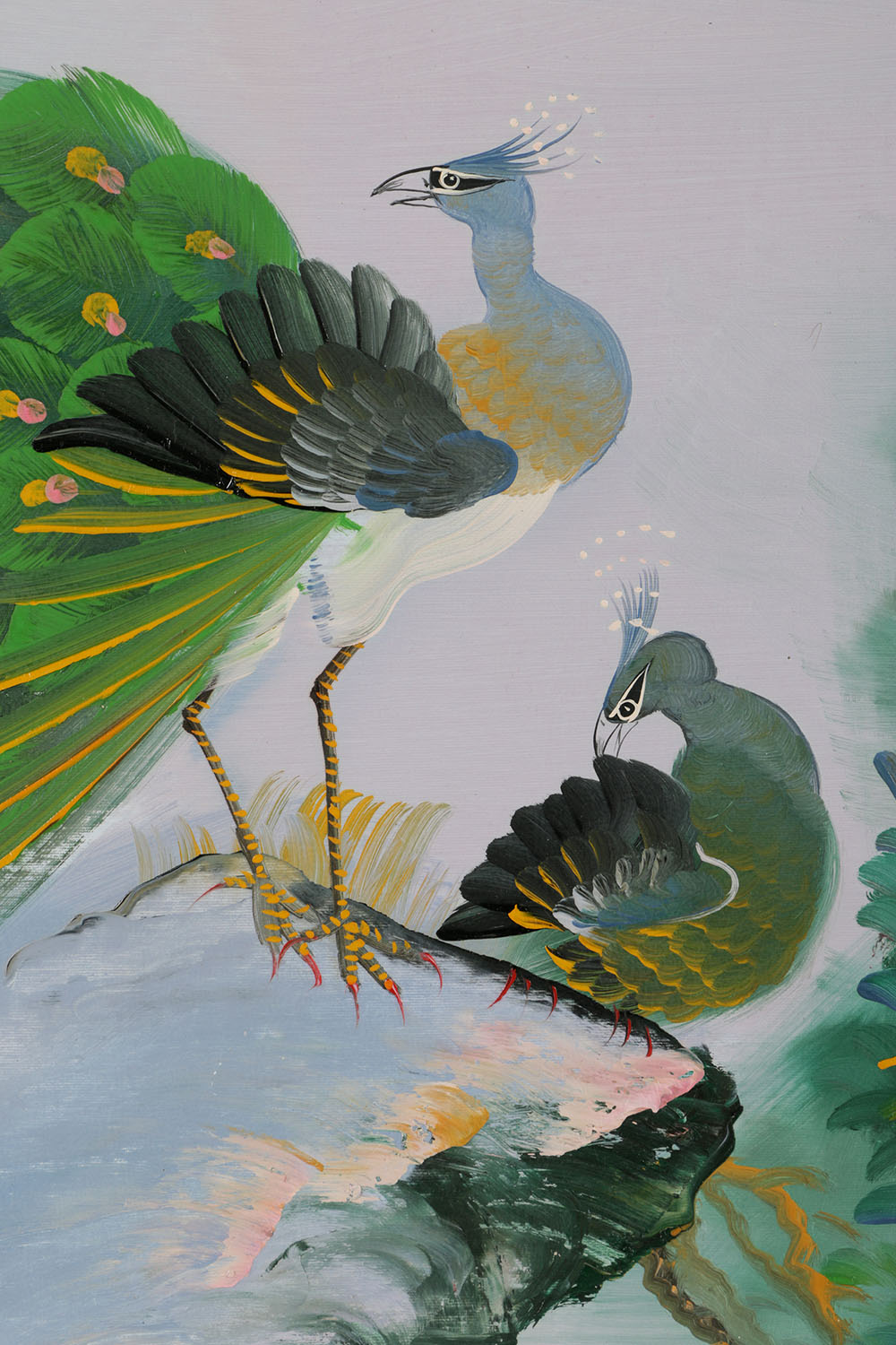 Oil Painting on Canvas of Peacocks