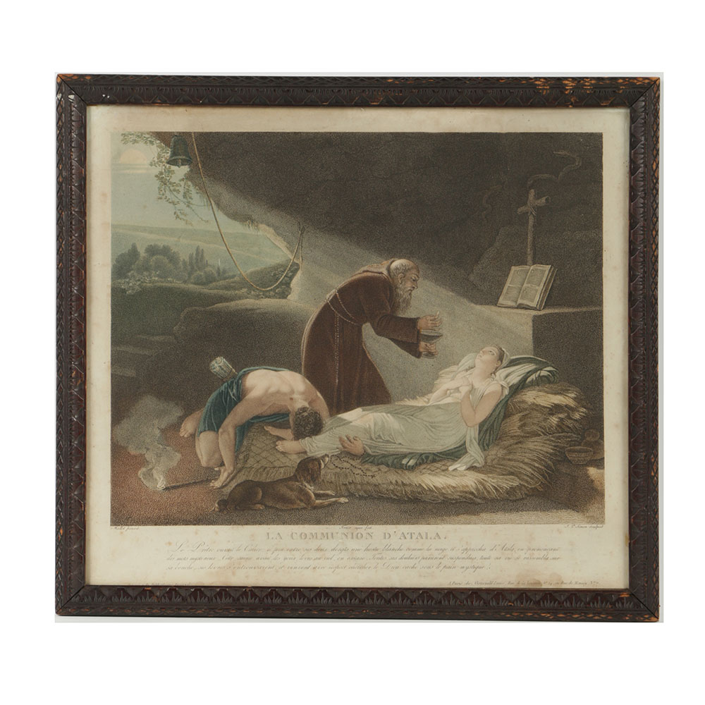 P. J. Simon Engraving on Paper "La communion D' Attala" After