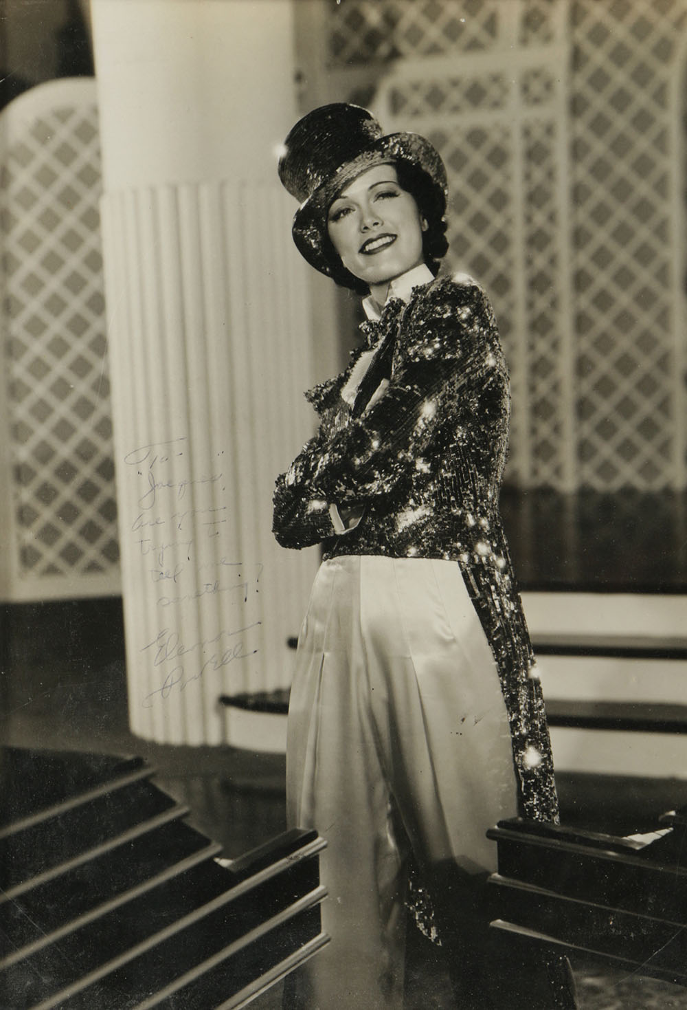 Inscribed Black and White Photograph of an Eleanor Powell