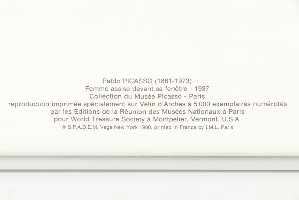 After Picasso Limited Edition Offset Lithograph "Femme Assise Devant sa Fenêtre"